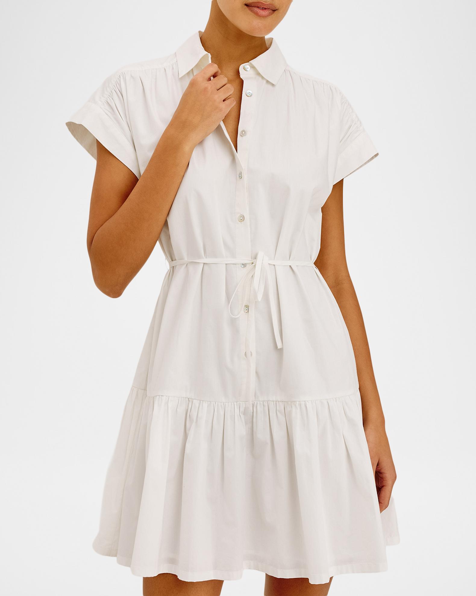cotton a line mini dress Rails Evaline | White | Size XS layer with a tailored jan-3 90's Hip Hop Costume Color:Really Red