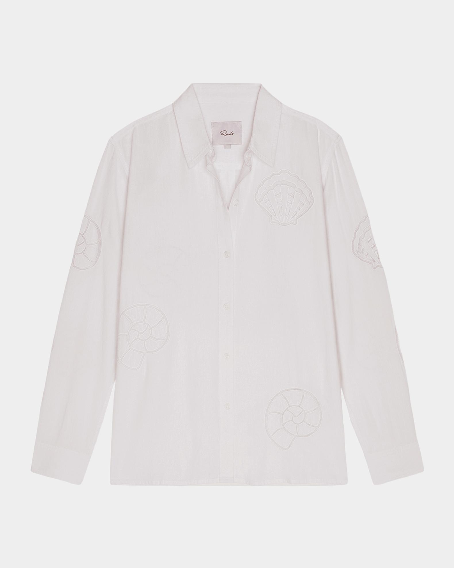 Rails Charli Embroidered Linen Shirt | Neiman Marcus