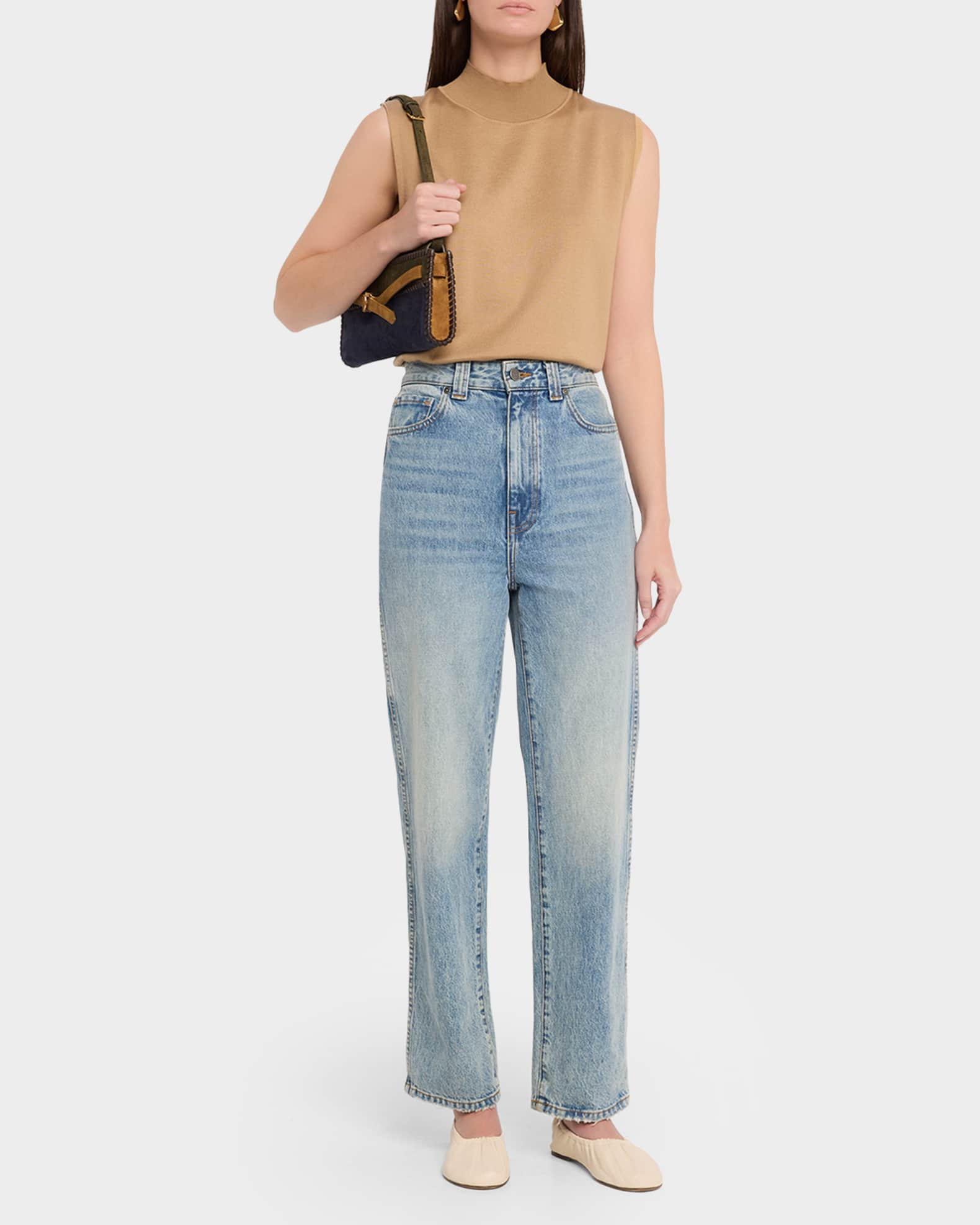 Veronica Beard Dash Colorblocked Suede Top Handle bag | Neiman Marcus