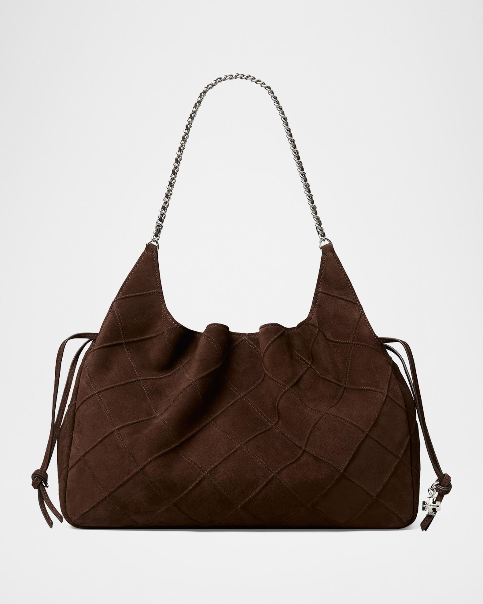 Tory Burch Fleming Large Suede Tote Bag | Neiman Marcus