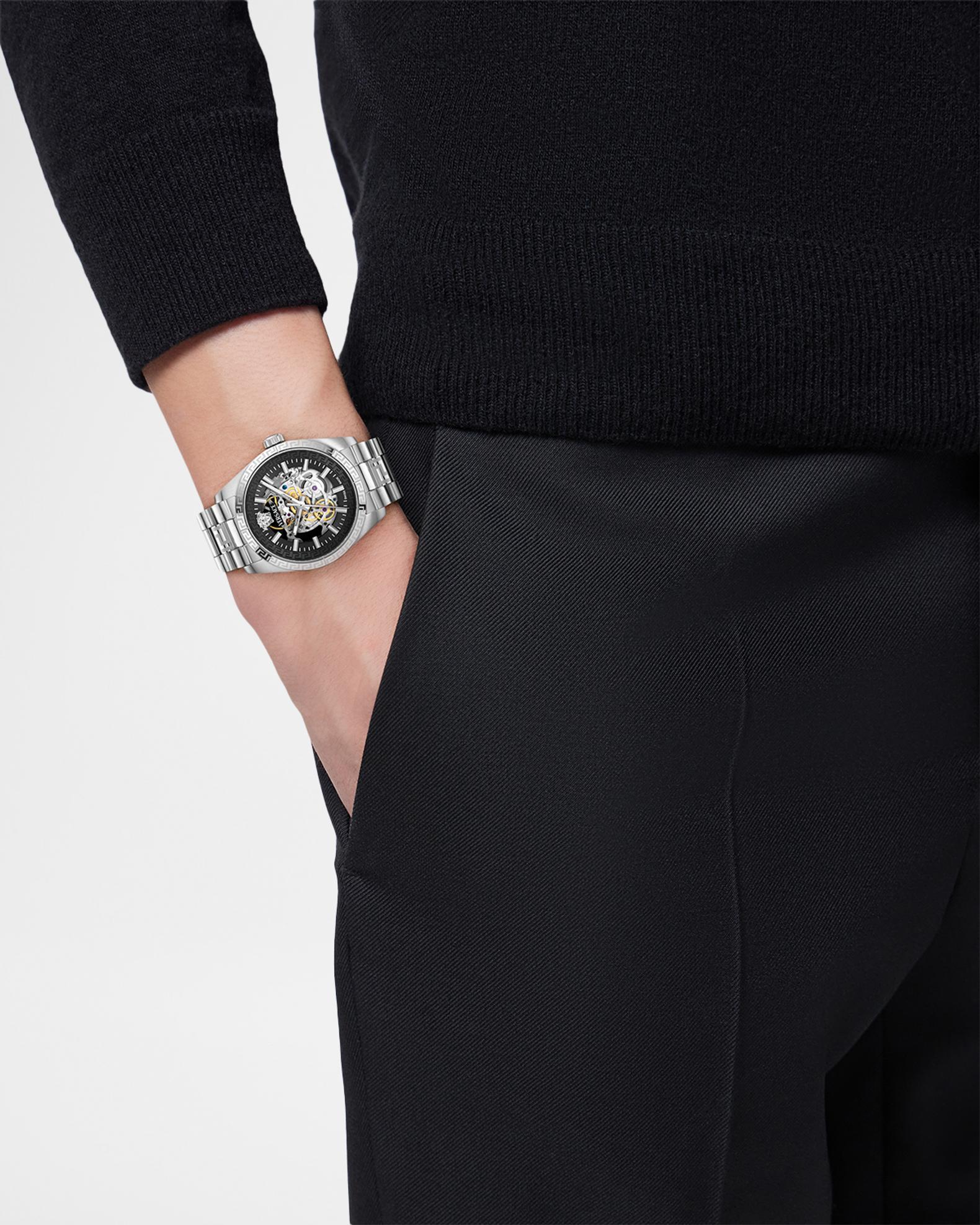 Versace Collection Men's Millenyium 40mm Skeleton Stainless Steel
