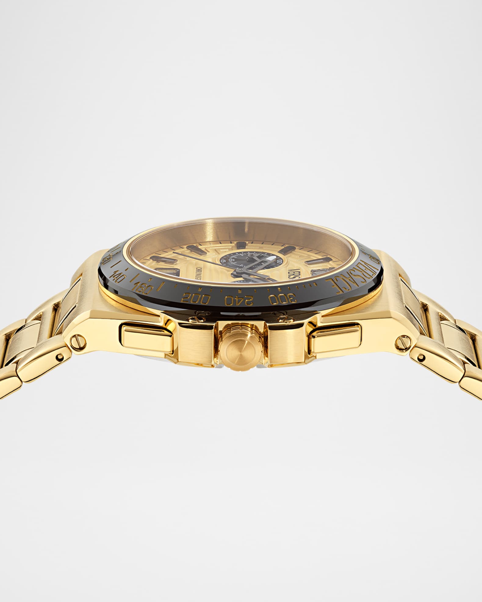 Versace Collection Men's Greca Reaction 43mm Ion Yellow Gold