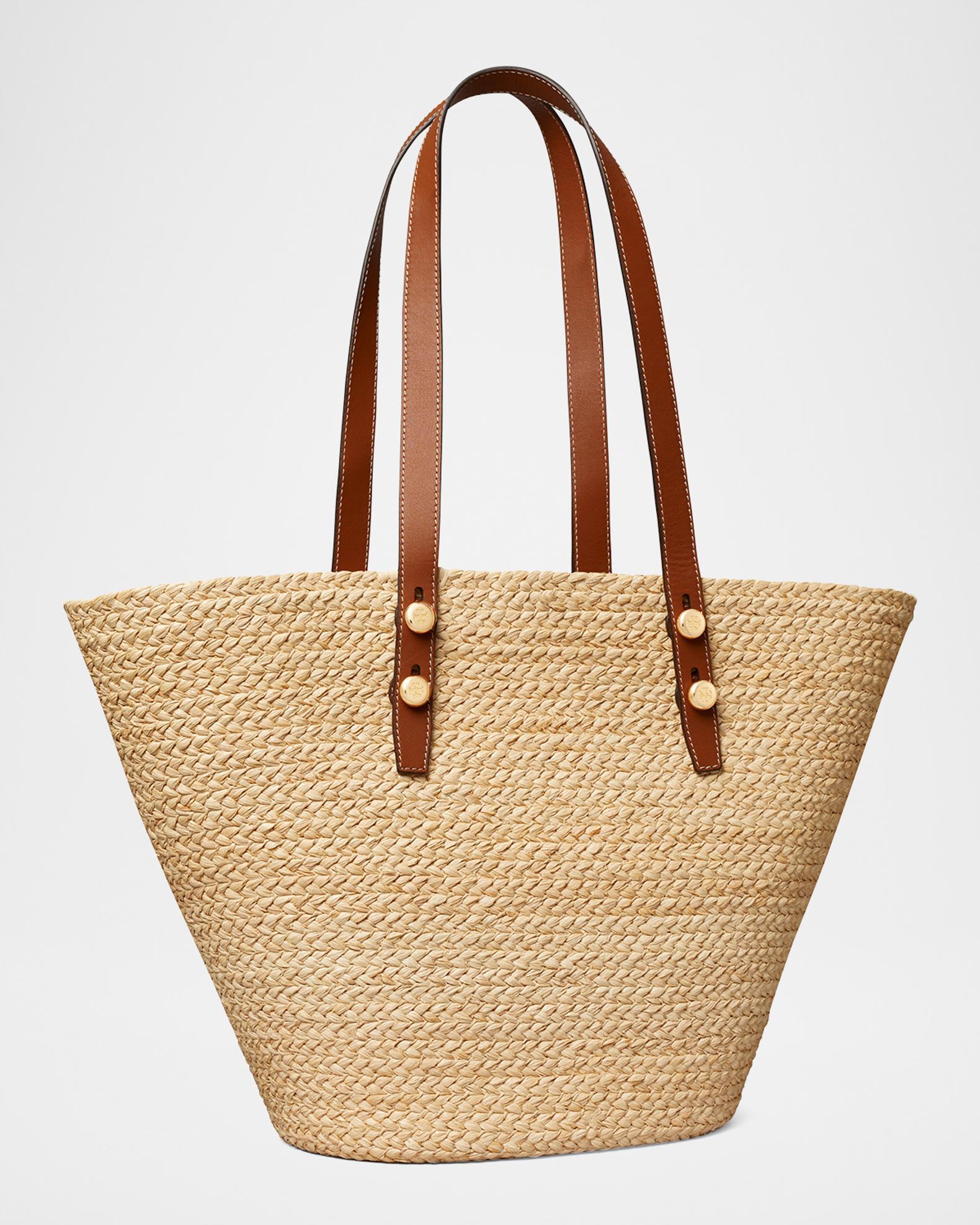Tory Burch Romy Large Raffia Basket Tote Bag | Neiman Marcus