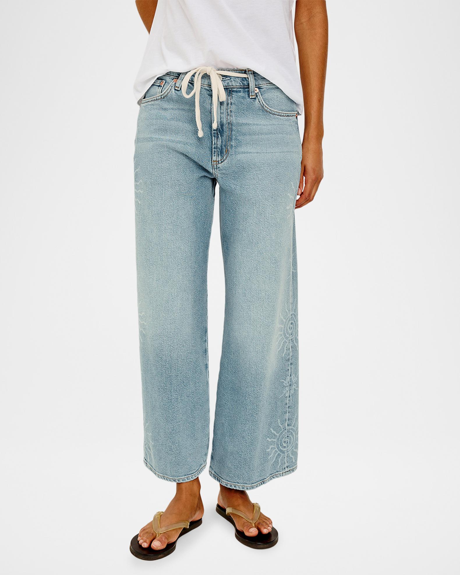 Rails Angeleno Cropped Drawstring Jeans | Neiman Marcus