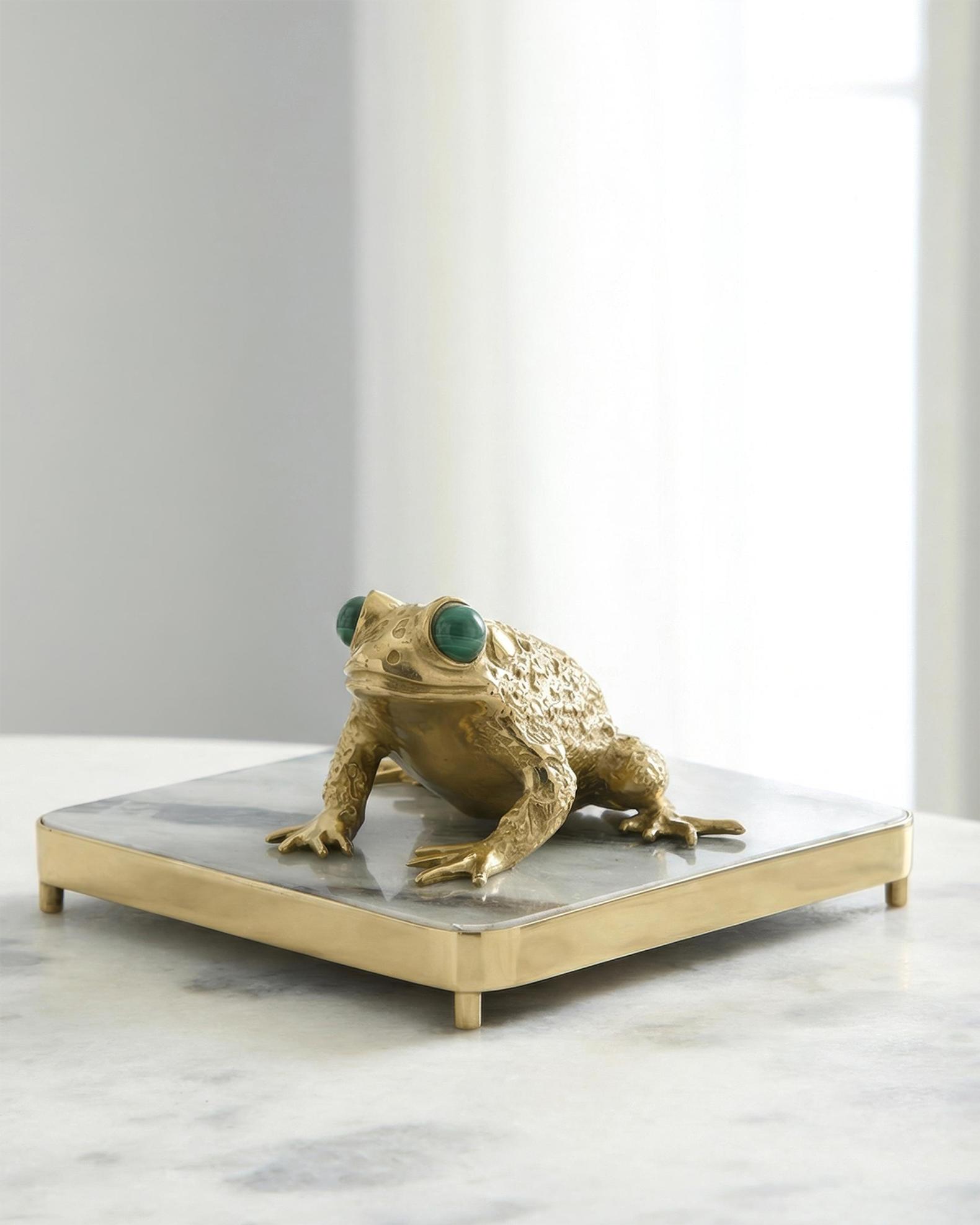 John-Richard Collection Brass Frog Napkin Holder | Neiman Marcus