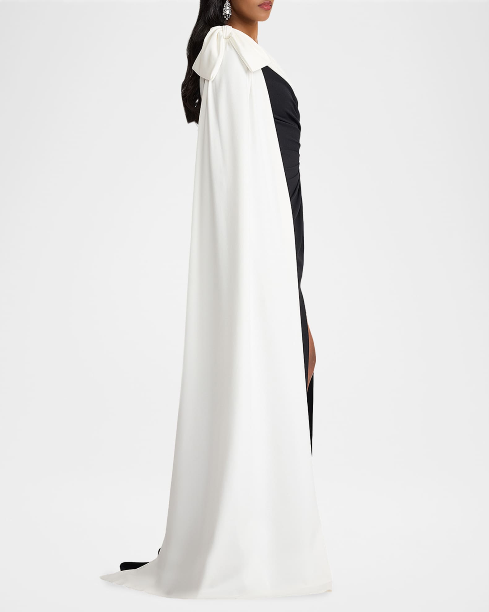Tadashi Shoji One-Shoulder Draped Crepe Gown | Neiman Marcus