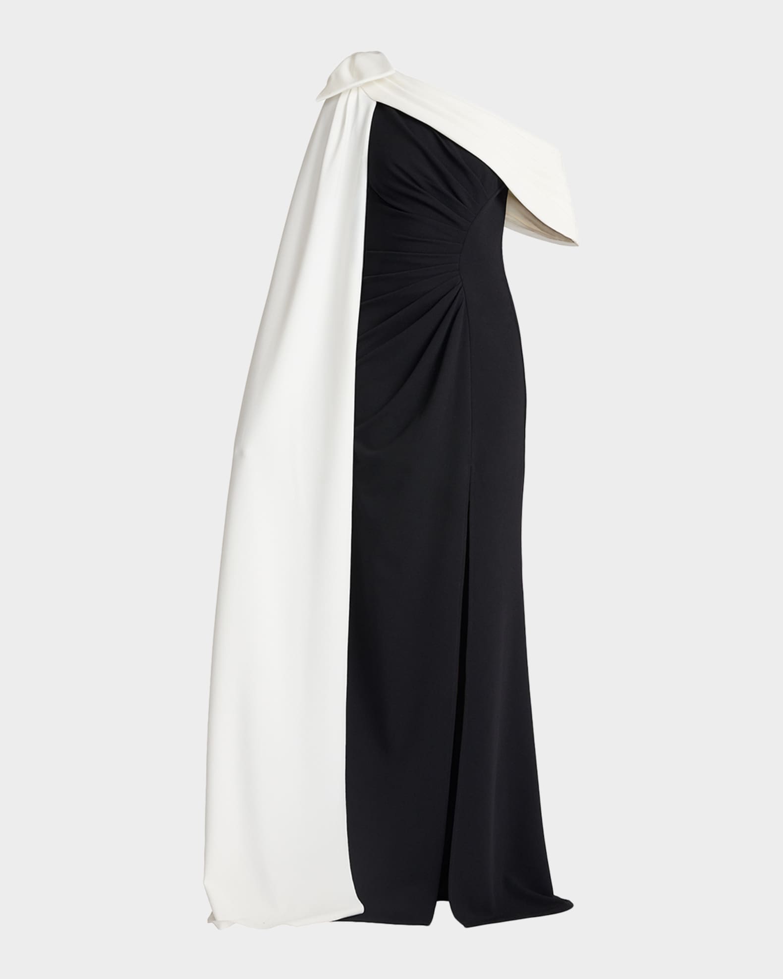 Tadashi Shoji One-Shoulder Draped Crepe Gown | Neiman Marcus