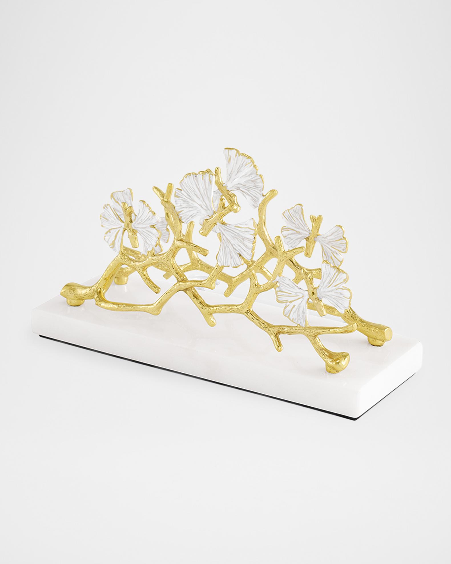 Michael Aram Butterfly Gingko Gold Vertical Napkin Holder | Neiman Marcus