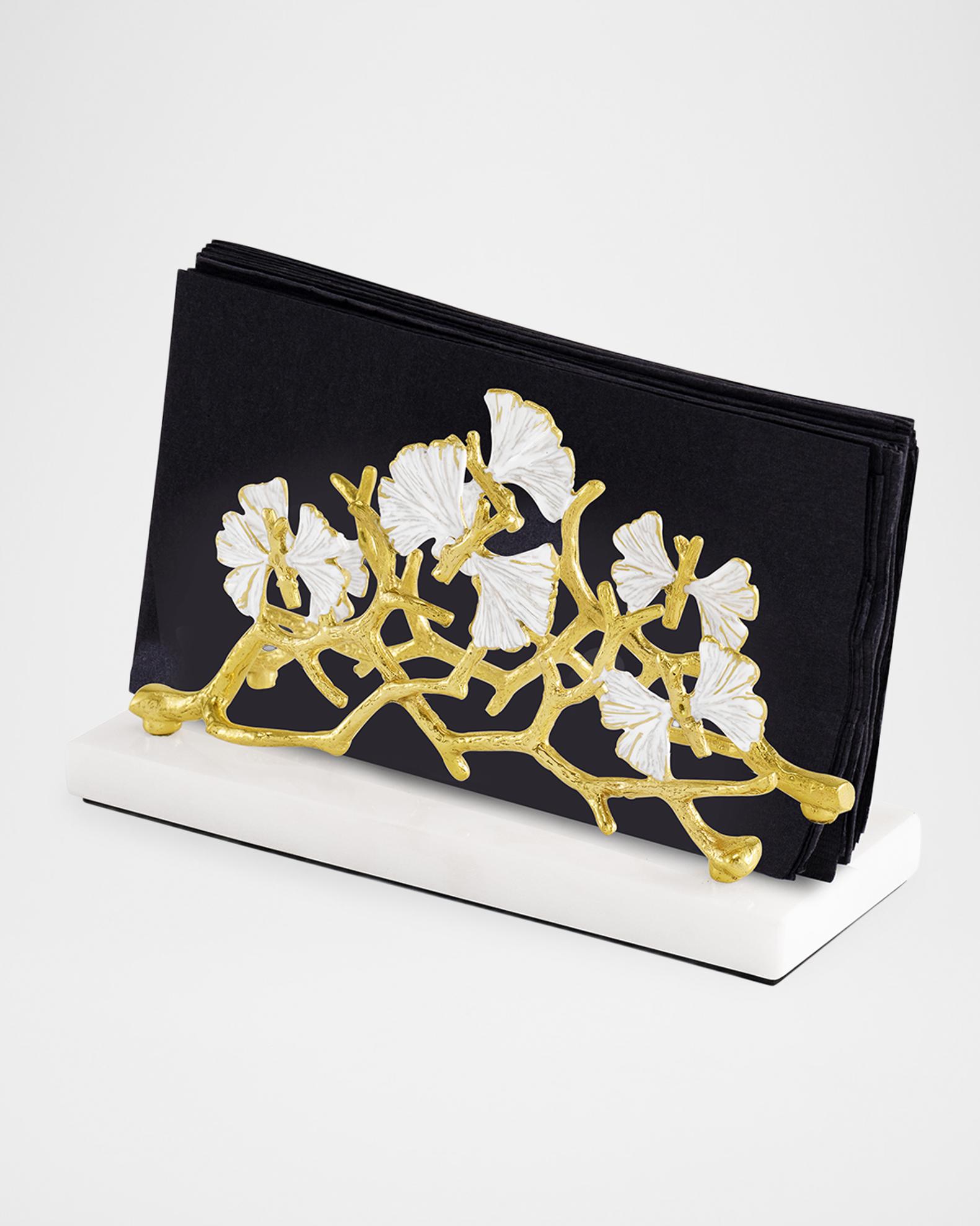 Michael Aram Butterfly Gingko Gold Vertical Napkin Holder | Neiman Marcus