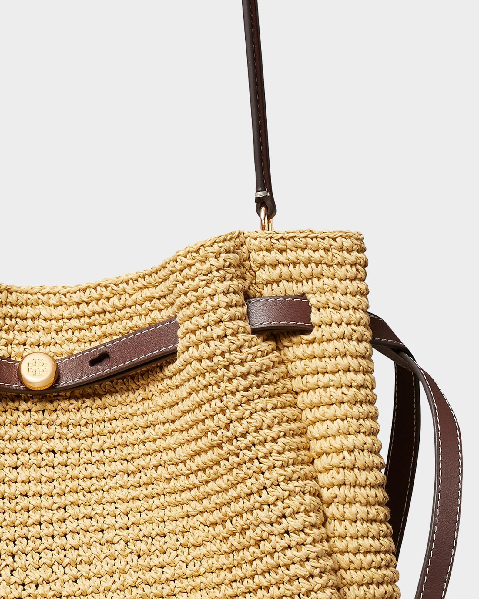 Tory Burch Romy Large Paper Raffia Bucket Bag | Neiman Marcus
