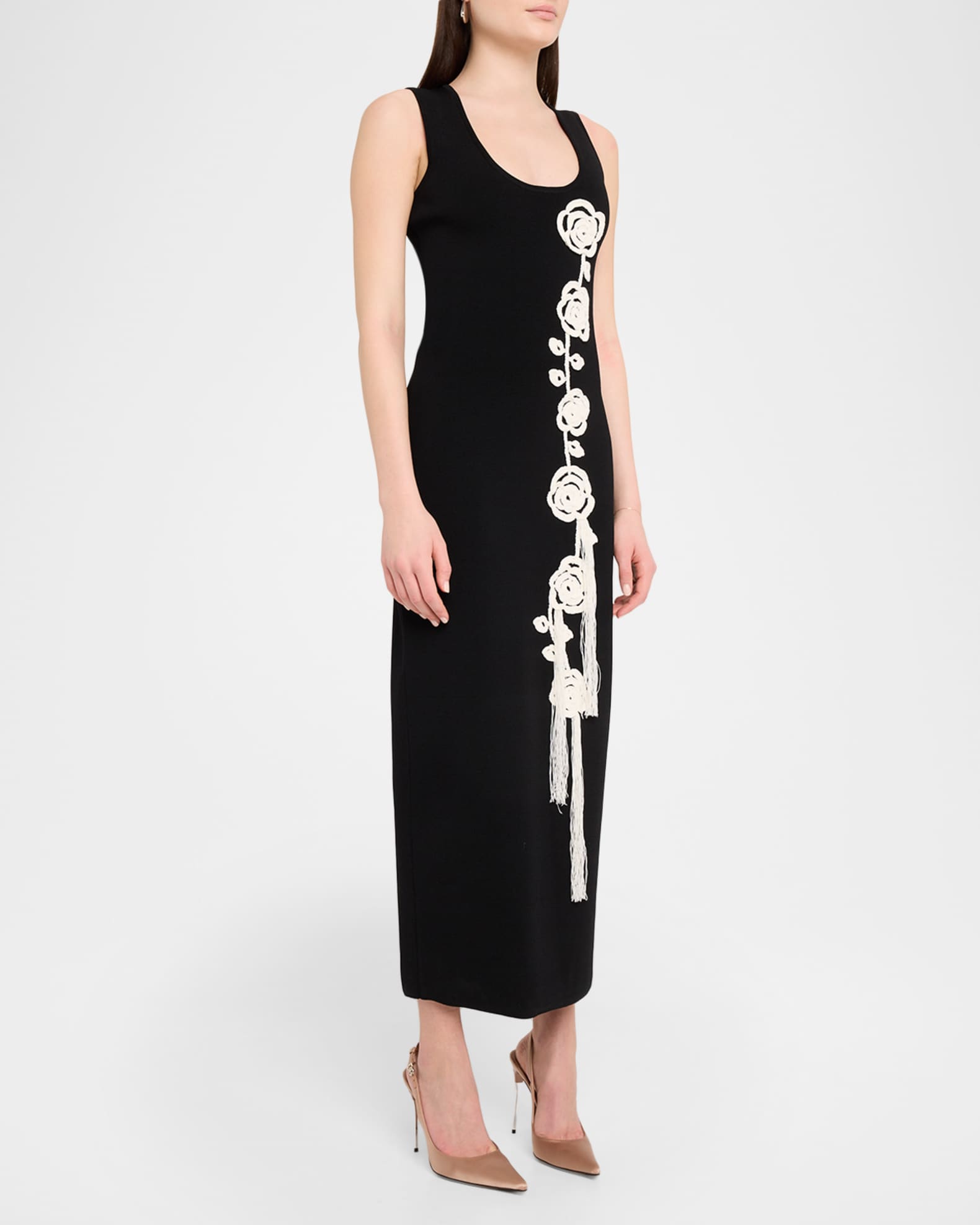 ◆アウトレット◆ ROSETclam France製 Lela Rose Crochet Applique Knit Dress | Neiman Marcus