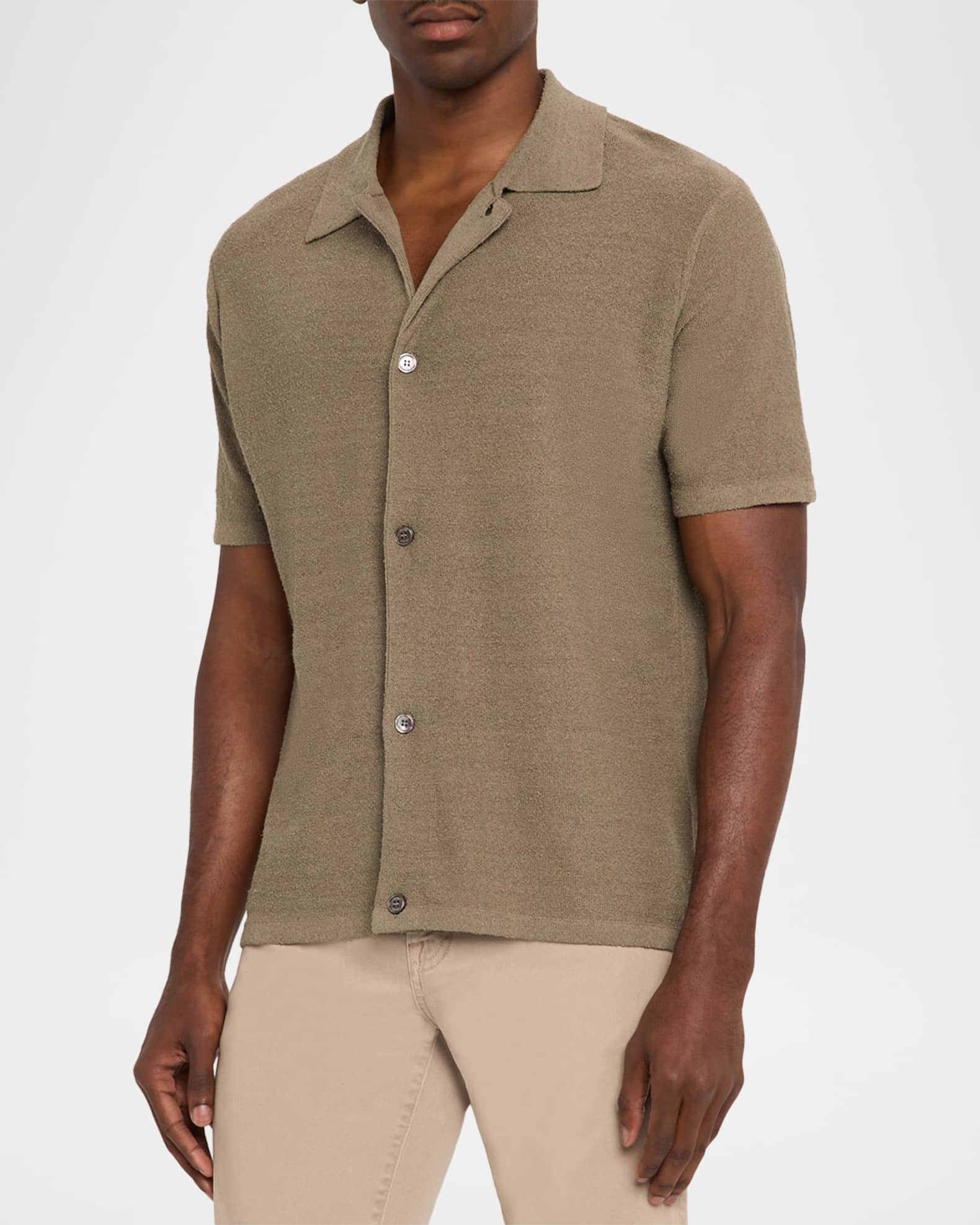 FRAME Men's Linen-Blend Short-Sleeve Shirt | Neiman Marcus