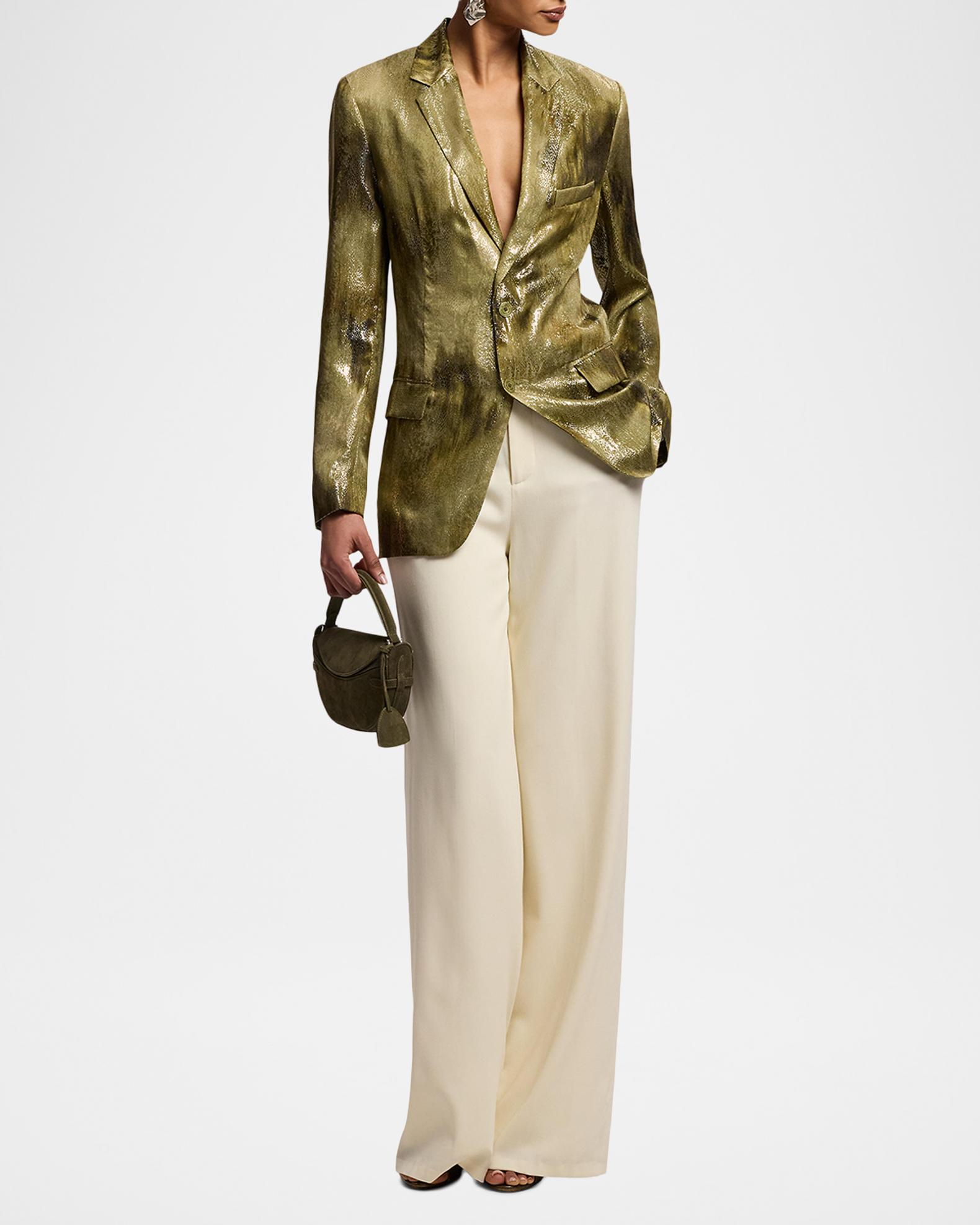 Ralph Lauren Collection Marcy Abstract Metallic Jacquard Jacket
