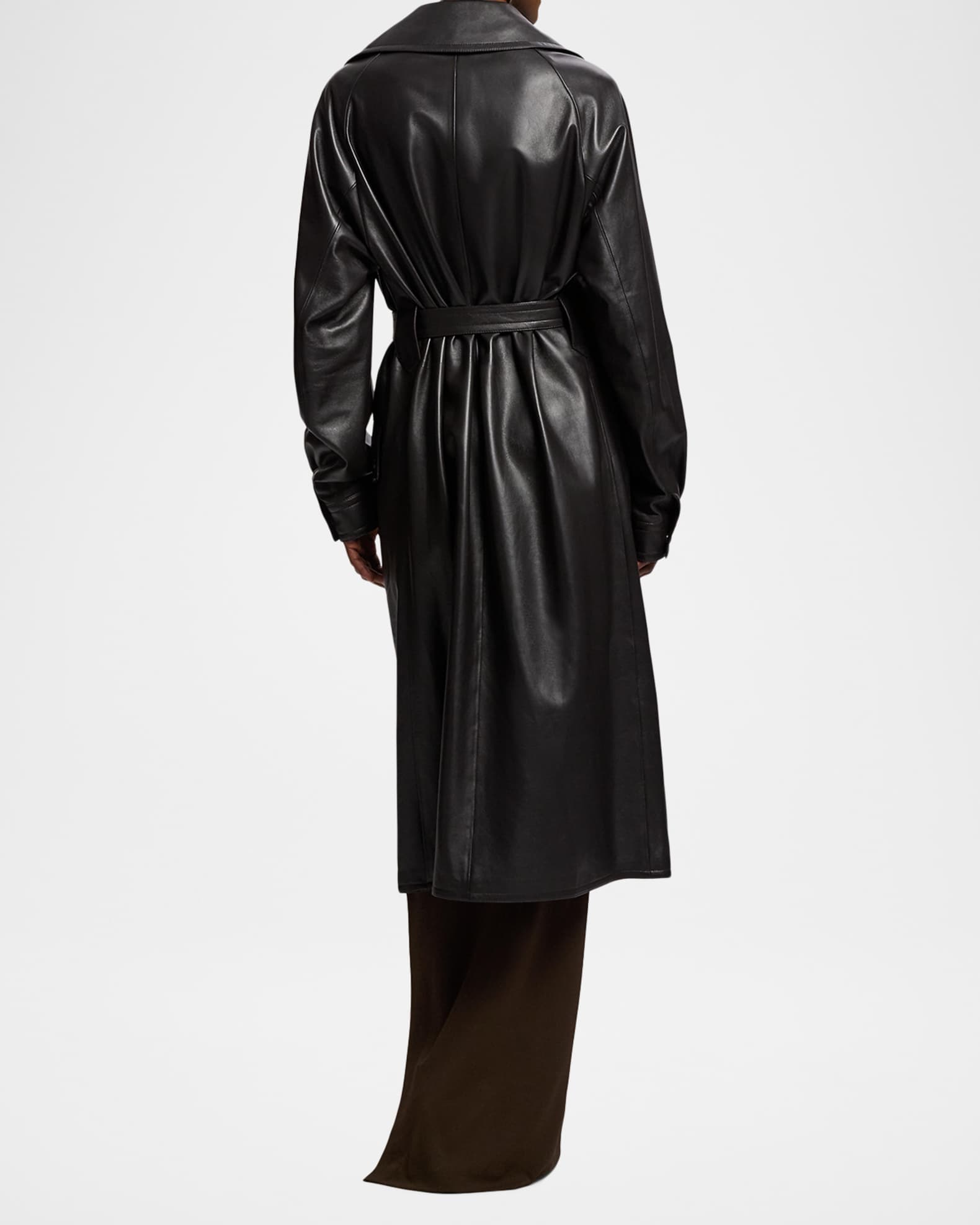 Ralph Lauren Collection Soft Leather Belted Trench Jacket | Neiman