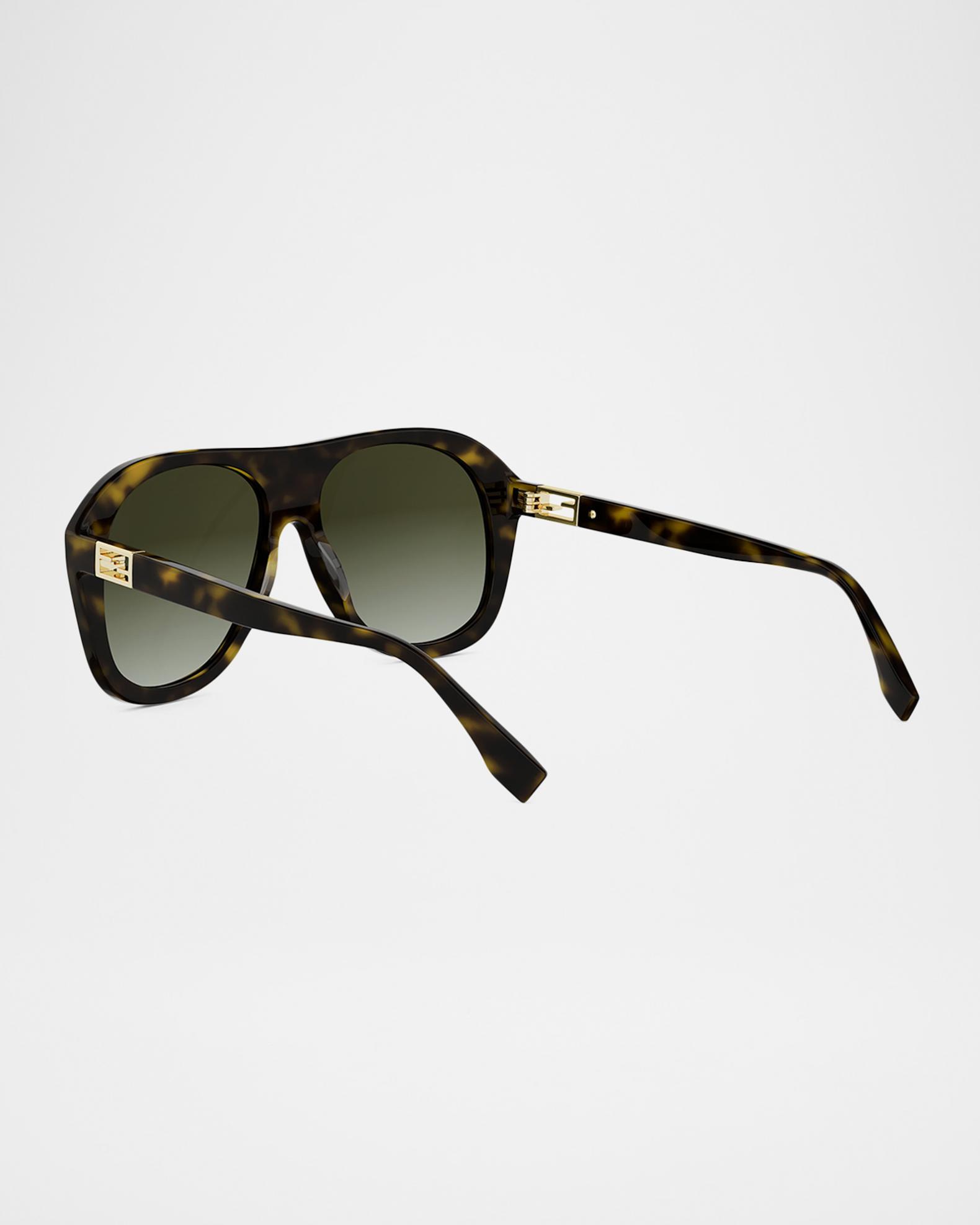 Fendi Oversized Baguette Acetate Aviator Sunglasses | Neiman 