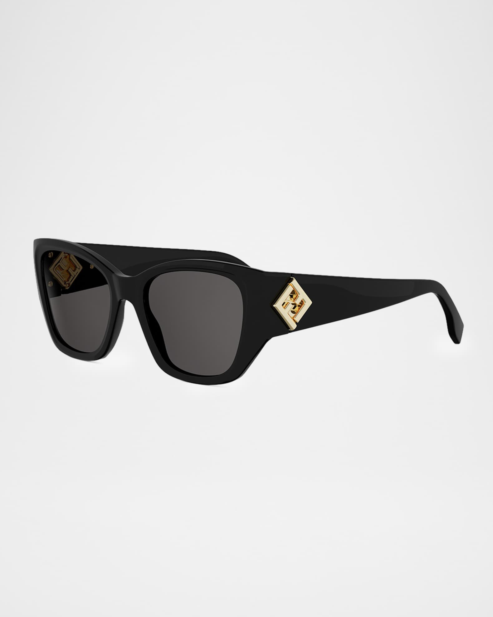 Fendi FF Diamond Logo Acetate Cat-Eye Sunglasses | Neiman Marcus