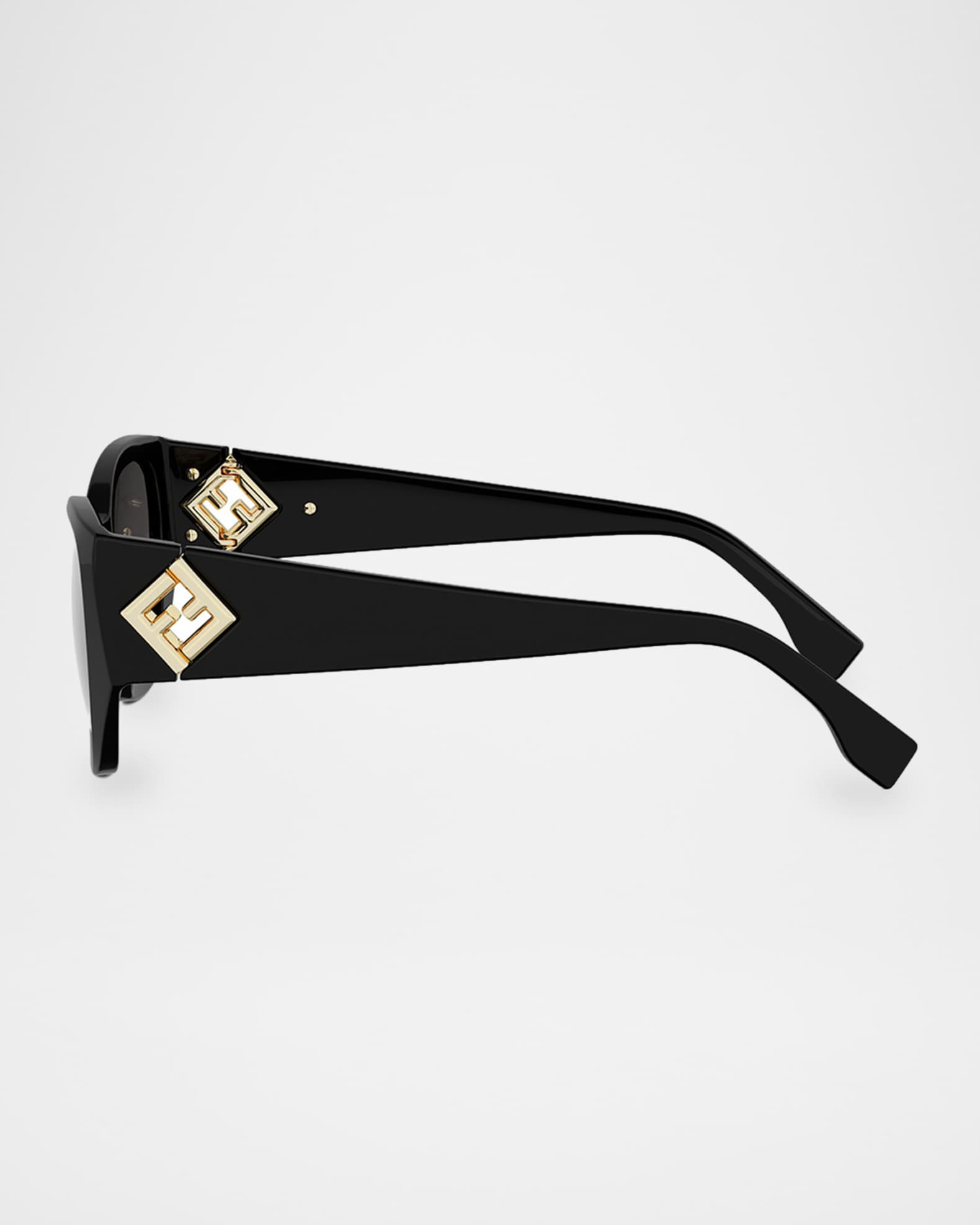 Fendi FF Diamond Logo Acetate Cat-Eye Sunglasses | Neiman Marcus