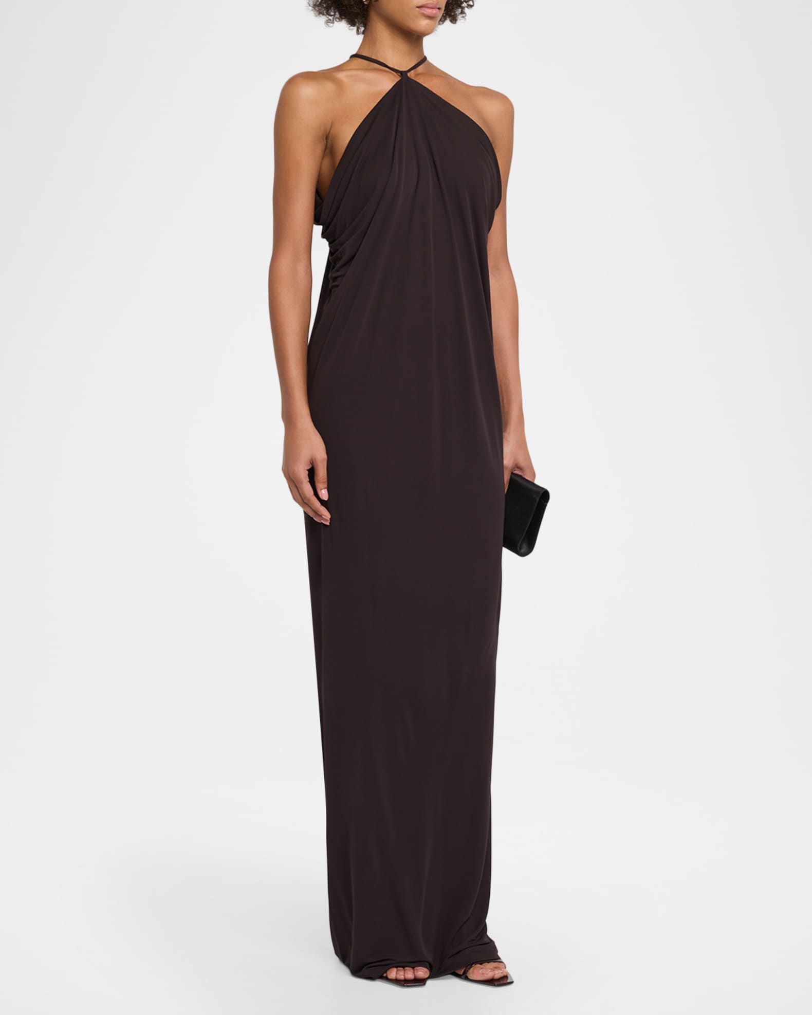 alberta ferretti silk maxi dress Alberta Ferretti Draped Silk Maxi Dress