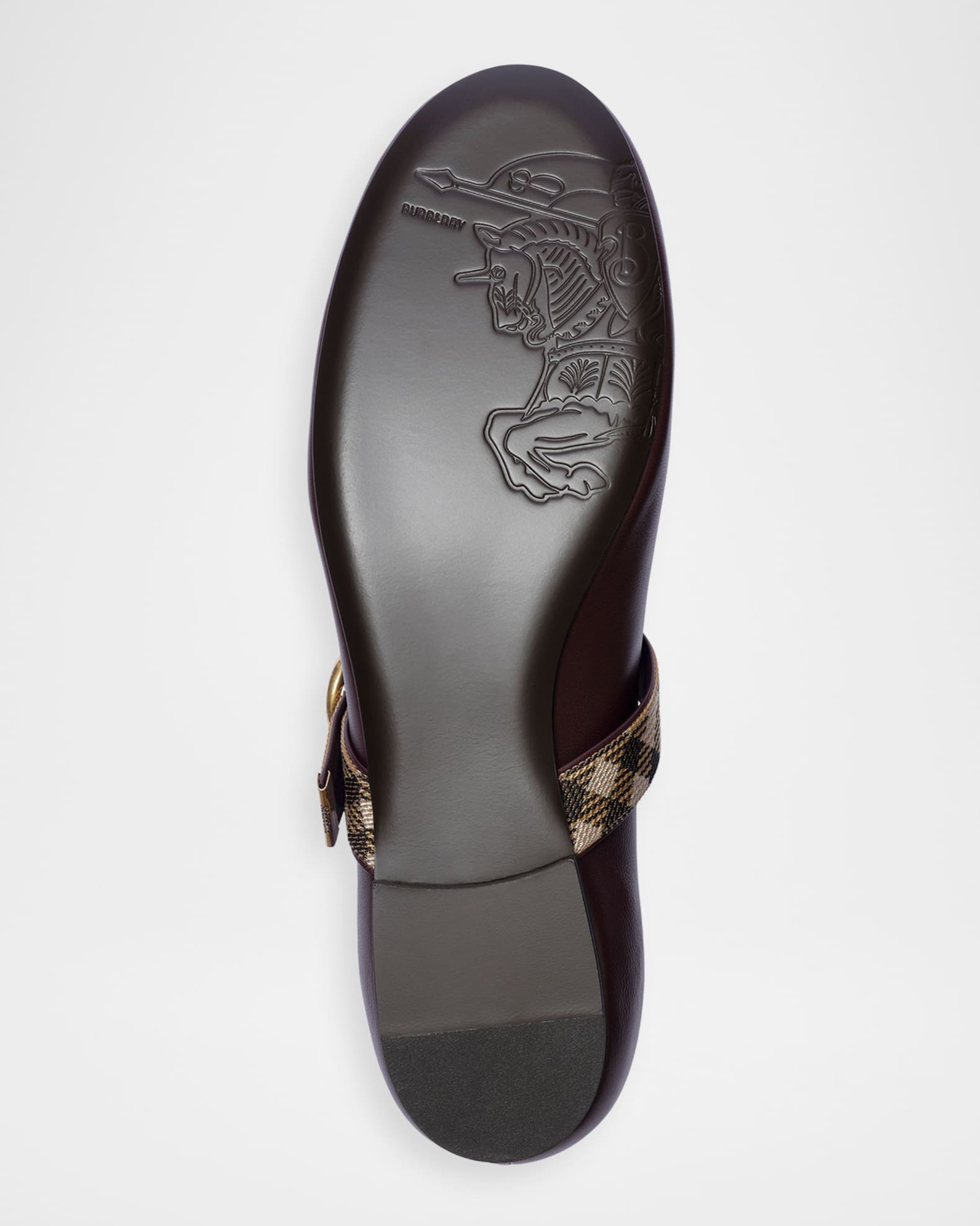 Burberry Robin Leather Check Mary Jane Ballerina Flats | Neiman Marcus