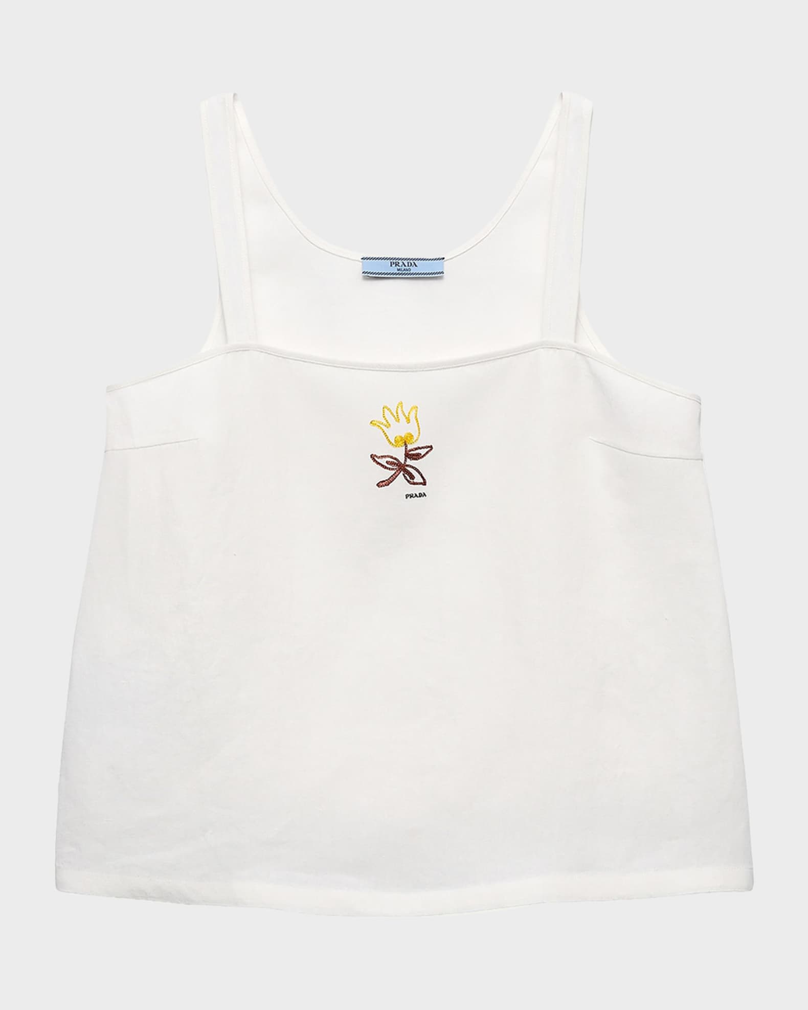 Prada Embroidered Linen Top | Neiman Marcus