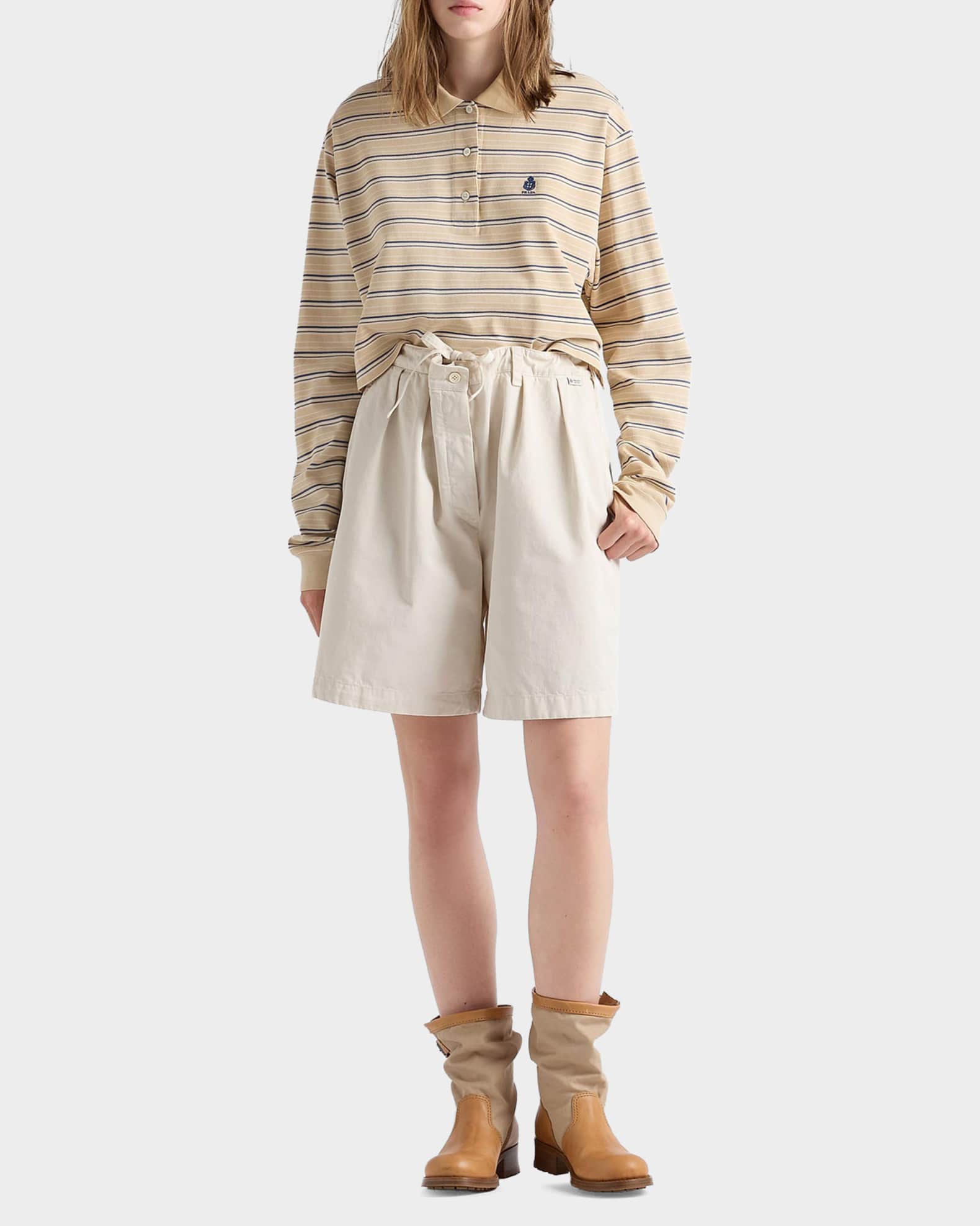 Prada Striped Piqué Polo Shirt | Neiman Marcus