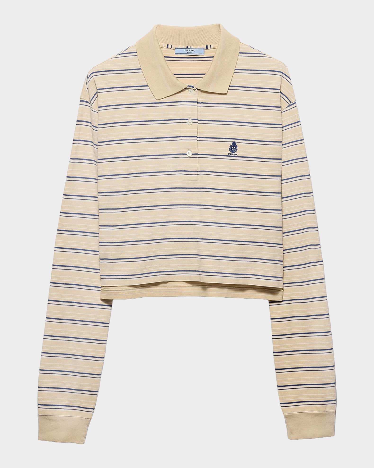 Prada Striped Piqué Polo Shirt | Neiman Marcus
