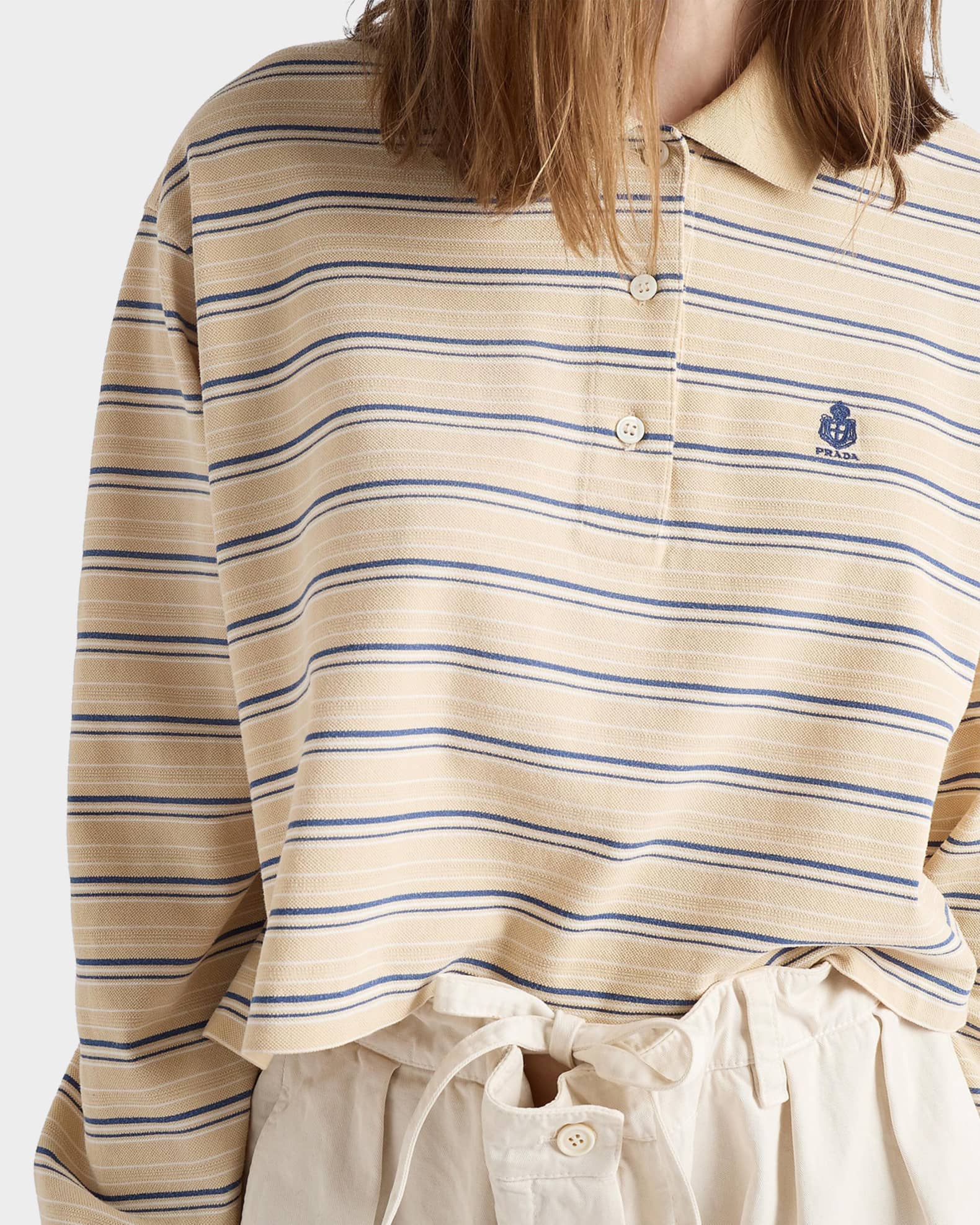 Prada Striped Piqué Polo Shirt | Neiman Marcus