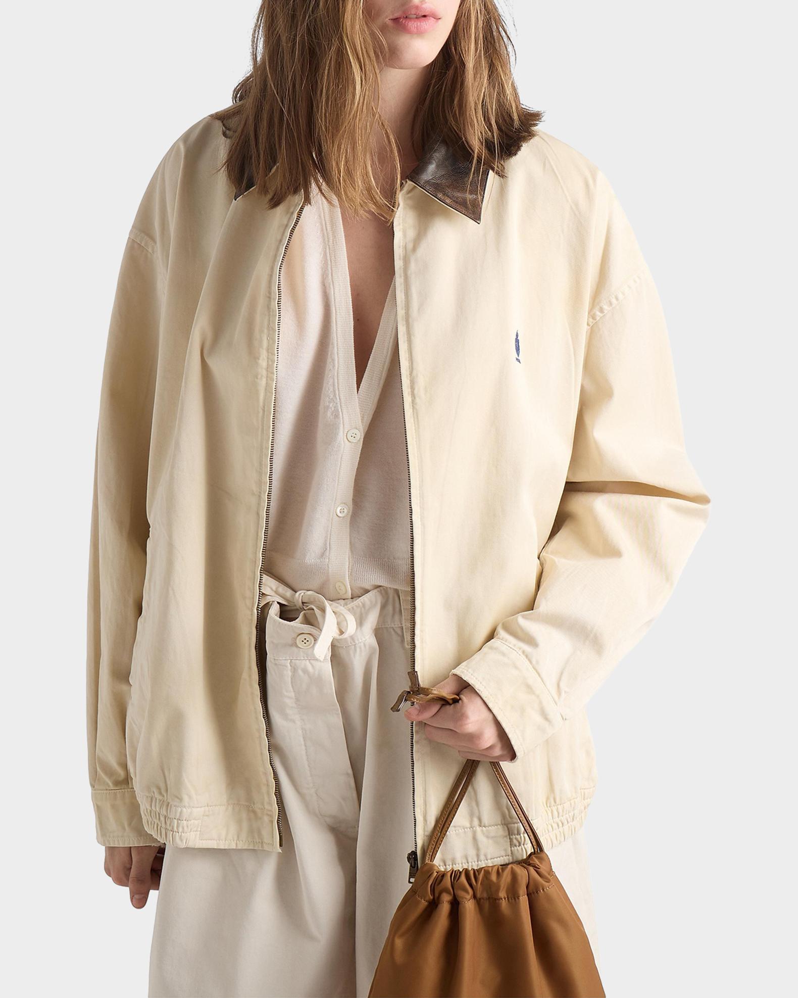 Prada Embroidered Garment-Dyed Gabardine Blouson Jacket | Neiman Marcus