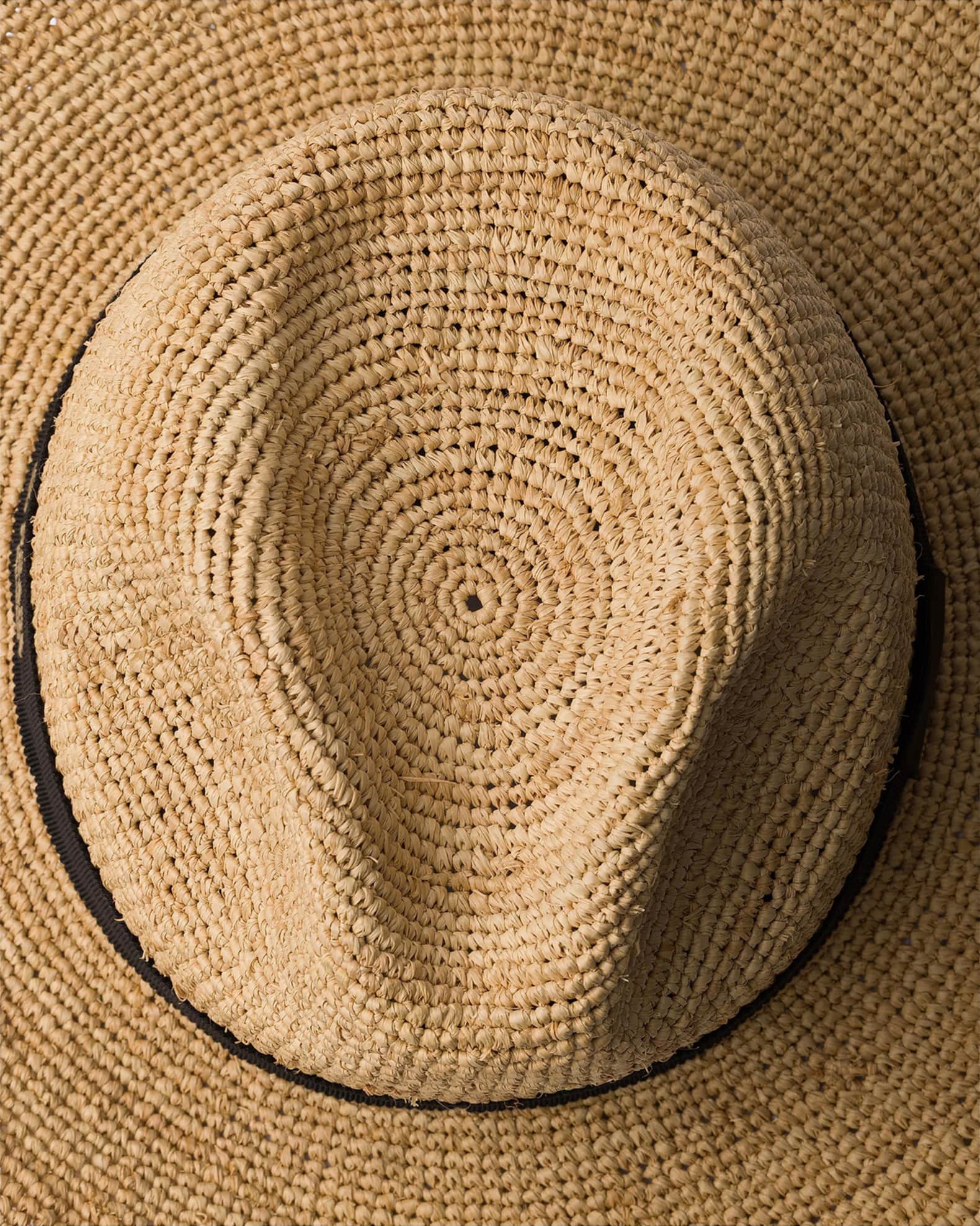 Prada Raffia-Effect Crochet Hat | Neiman Marcus