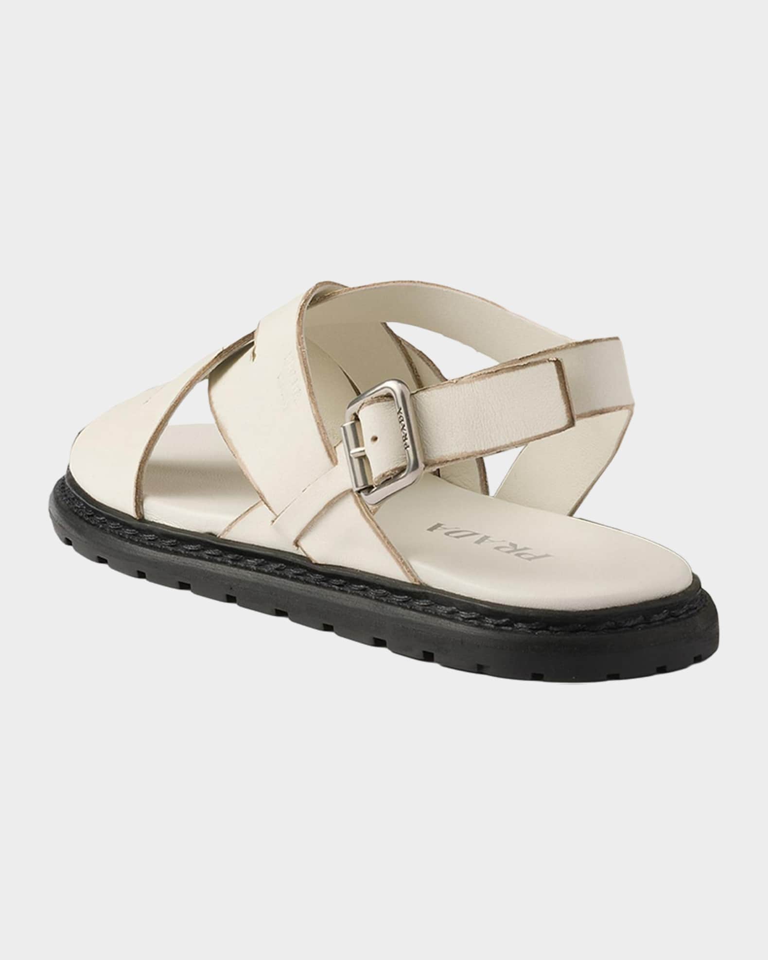 Prada Antiqued Leather Sandals | Neiman Marcus