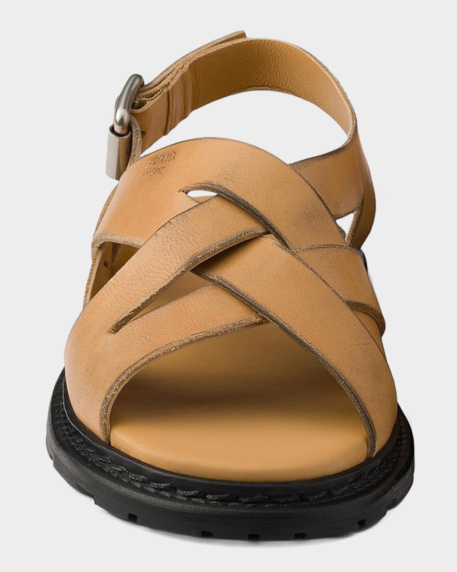 Prada Antiqued Leather Sandals | Neiman Marcus