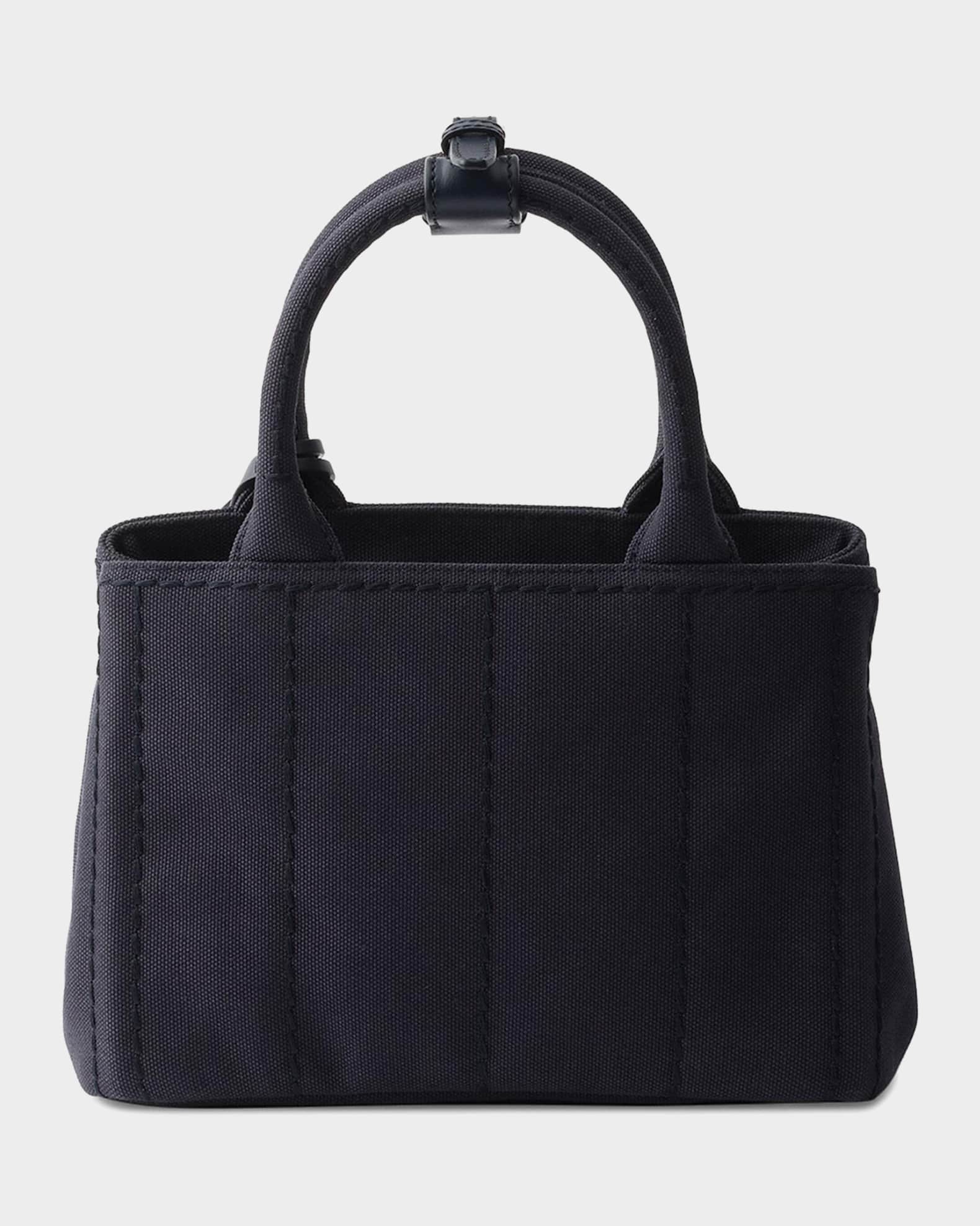 Prada Jardinire Cotton Canvas Mini Top-Handle Bag | Neiman Marcus