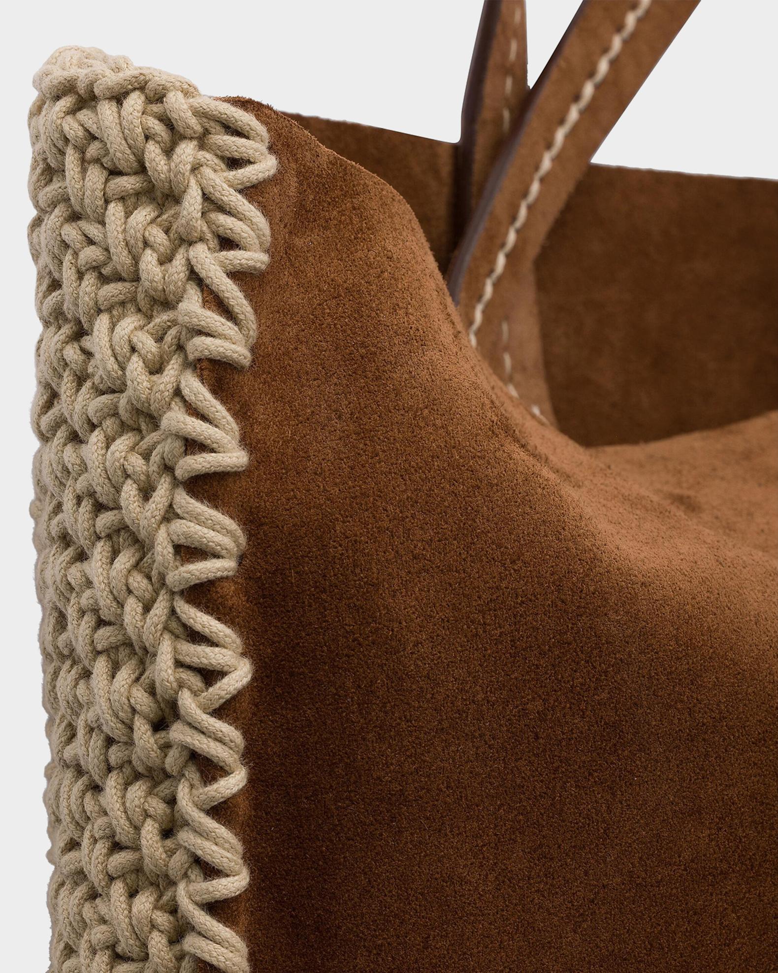 Prada Large Suede and Crochet Tote Bag | Neiman Marcus