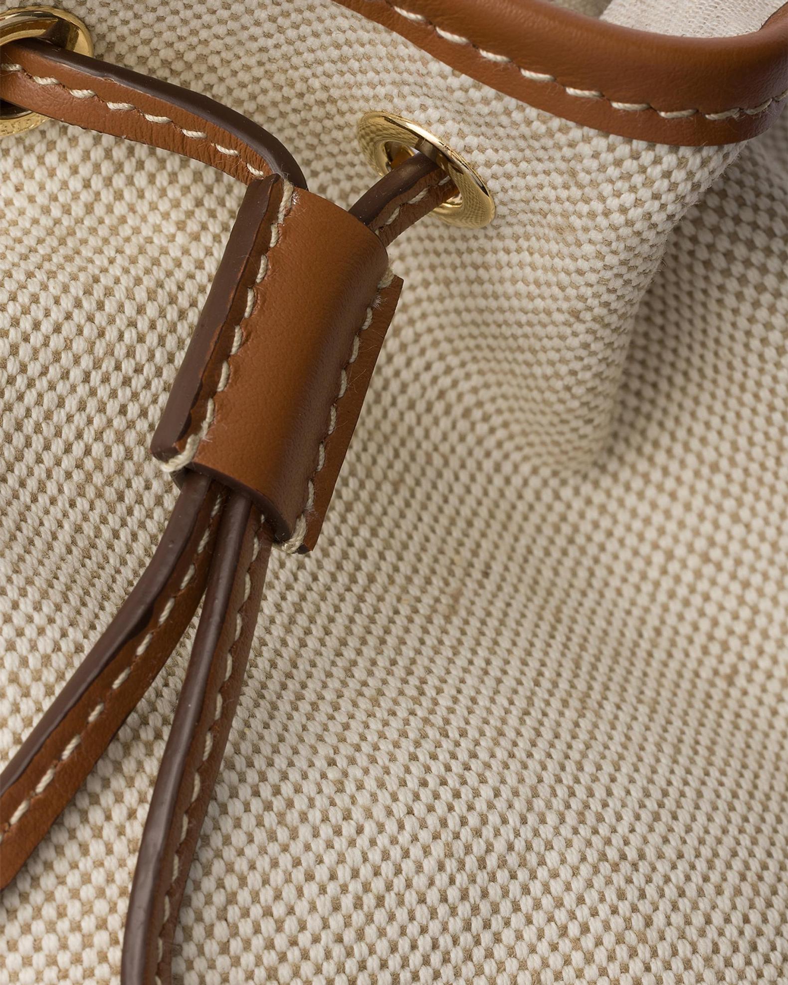 Prada Canvas and Leather Drawstring Pouch | Neiman Marcus