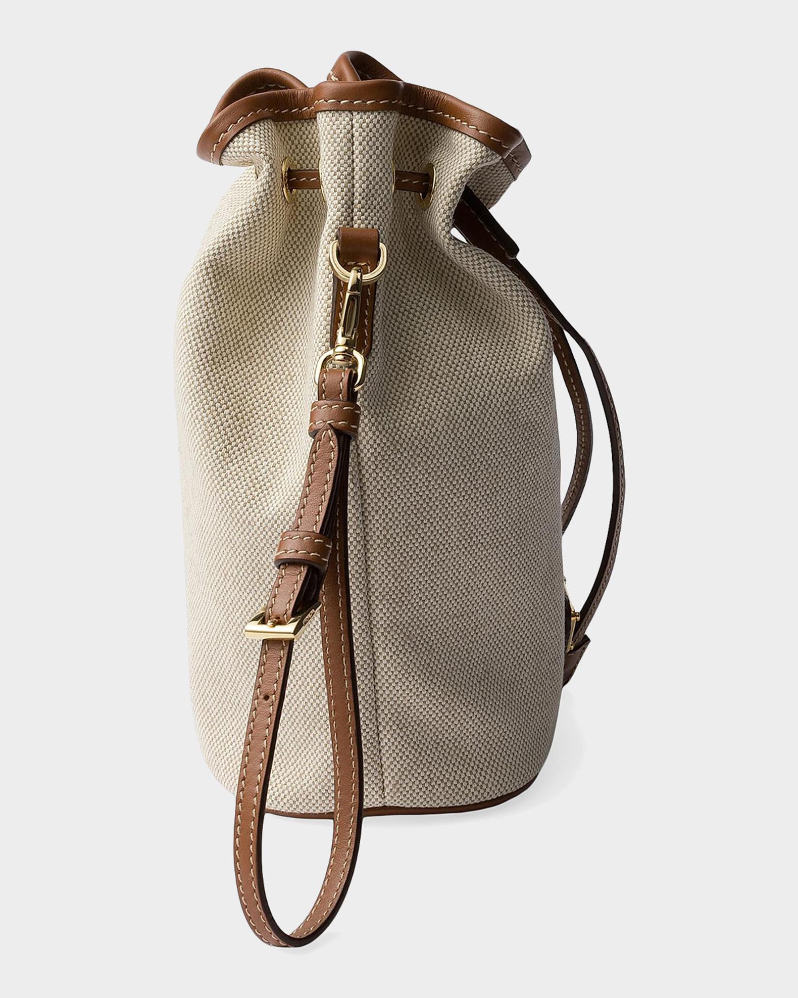 Prada Canvas and Leather Drawstring Pouch | Neiman Marcus