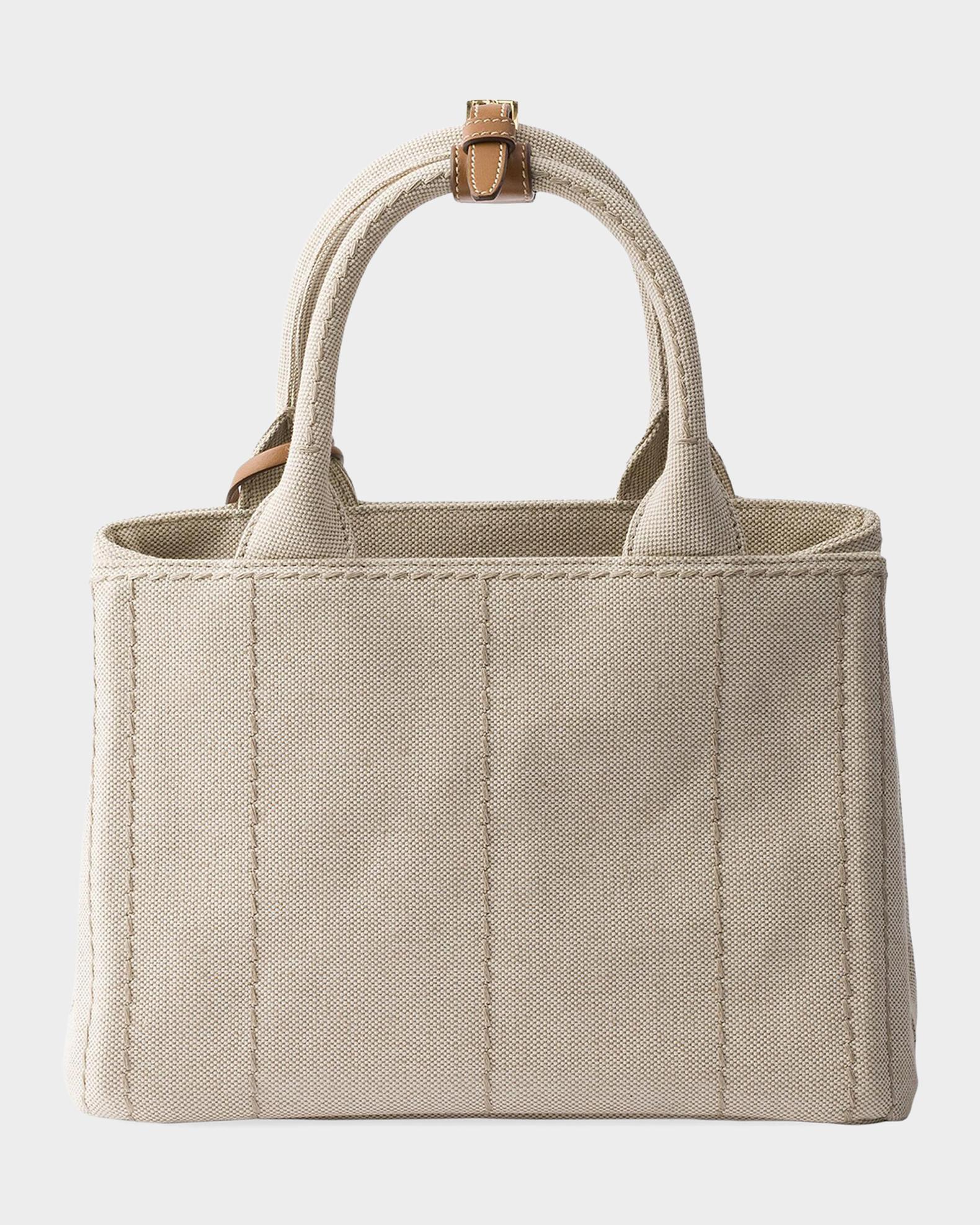 Prada Jardiniere Small Cotton Canvas Top-Handle Bag | Neiman Marcus