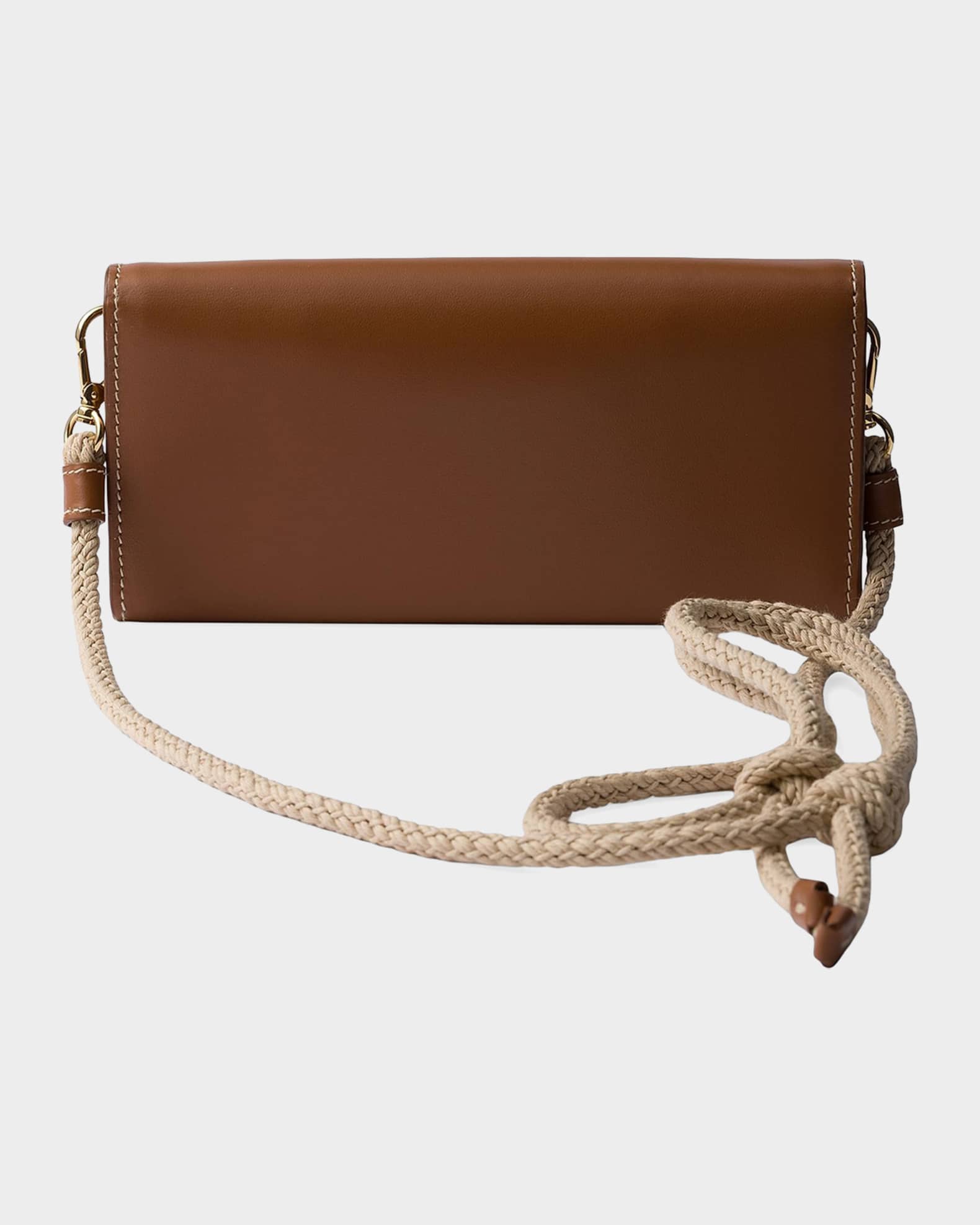 Prada Leather Wallet with Shoulder Strap | Neiman Marcus