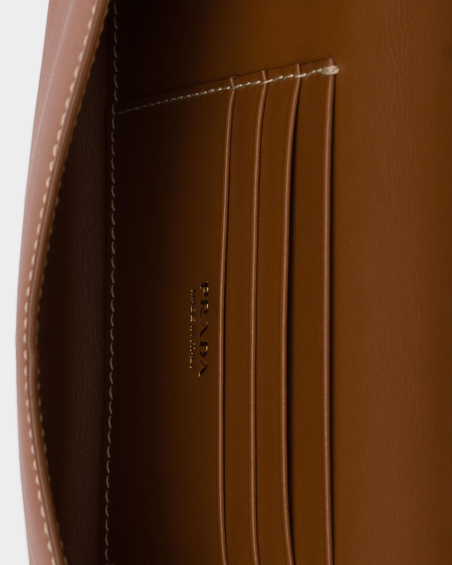 Prada Leather Wallet with Shoulder Strap | Neiman Marcus
