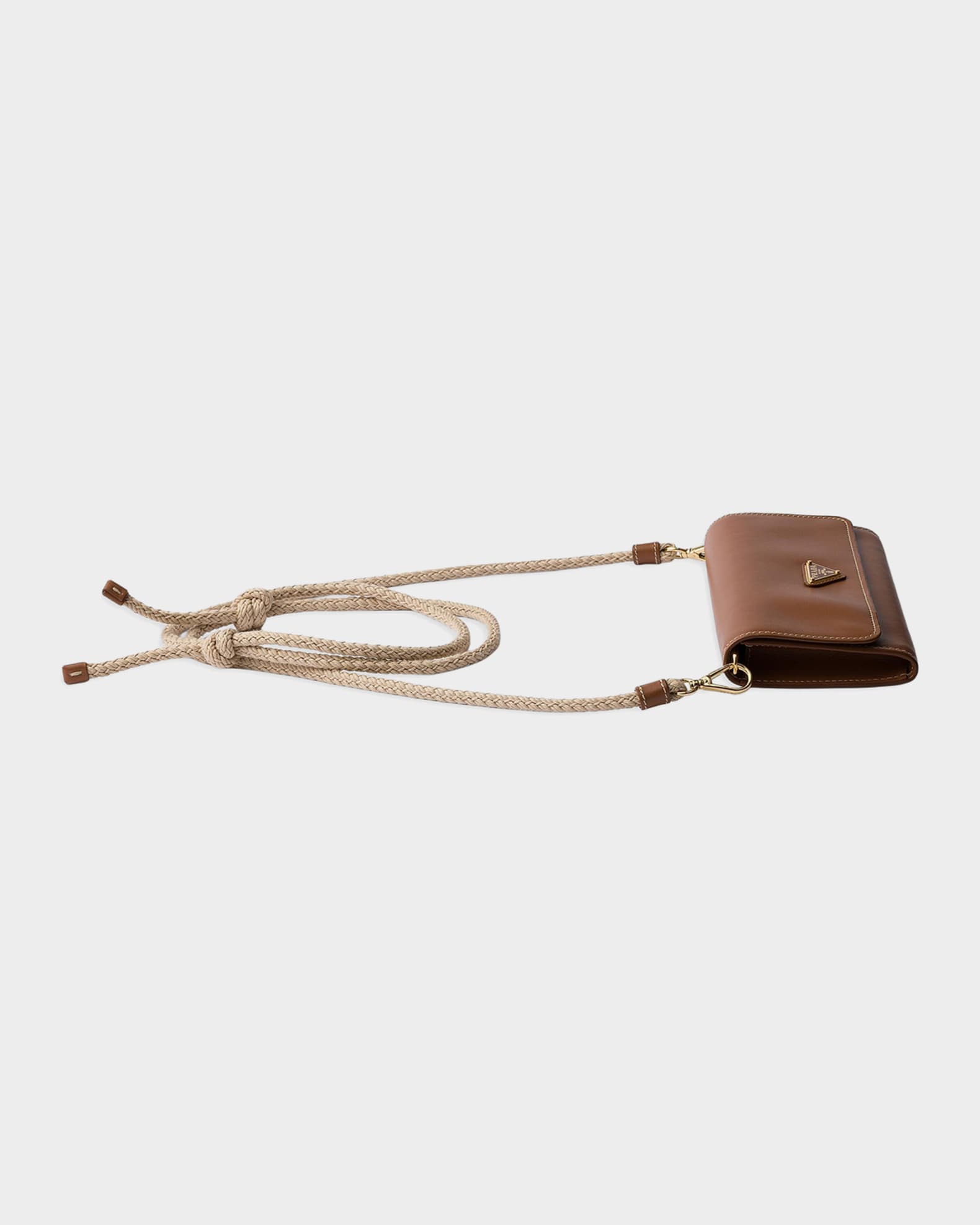 Prada Leather Wallet with Shoulder Strap | Neiman Marcus