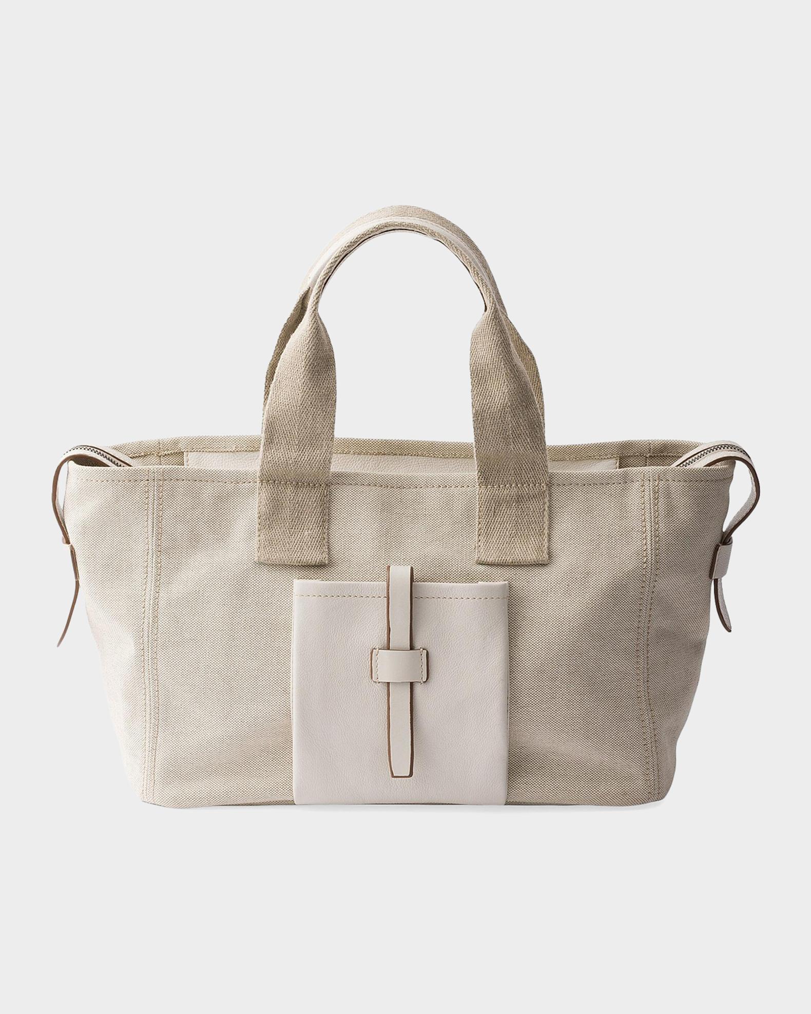 Prada Route Large Canvas and Leather Tote Bag | Neiman Marcus