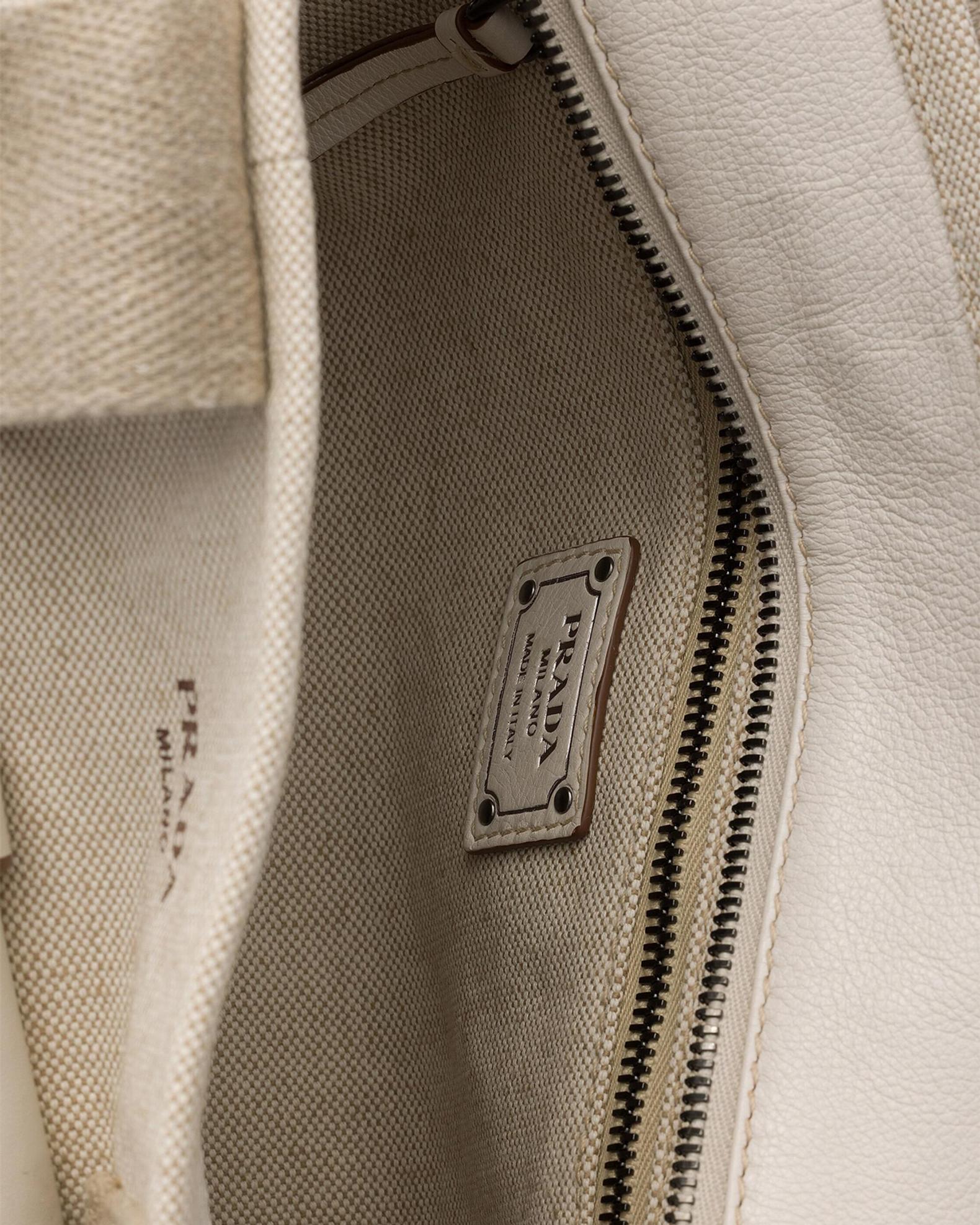 Prada Route Large Canvas and Leather Tote Bag | Neiman Marcus