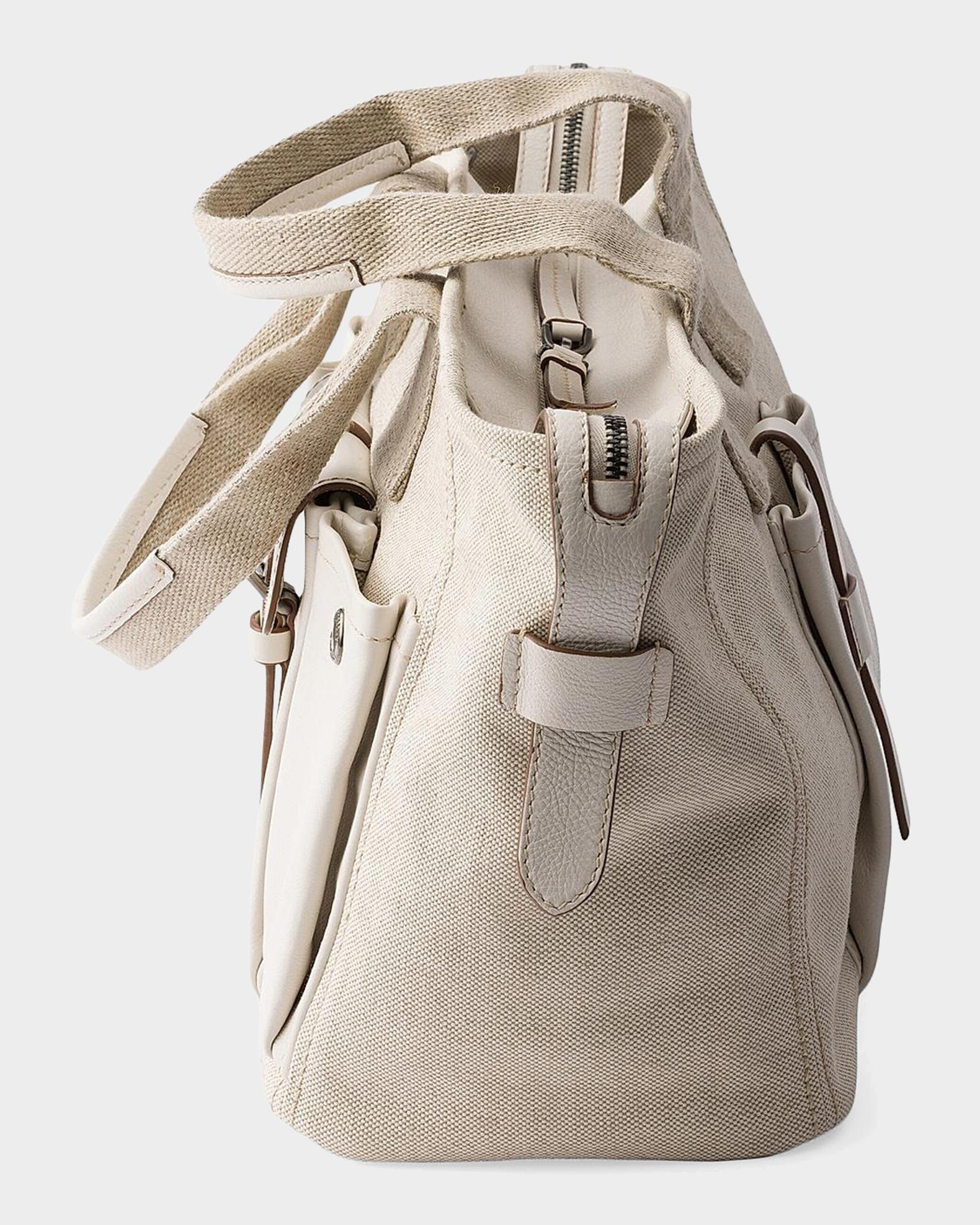 Prada Route Large Canvas and Leather Tote Bag | Neiman Marcus