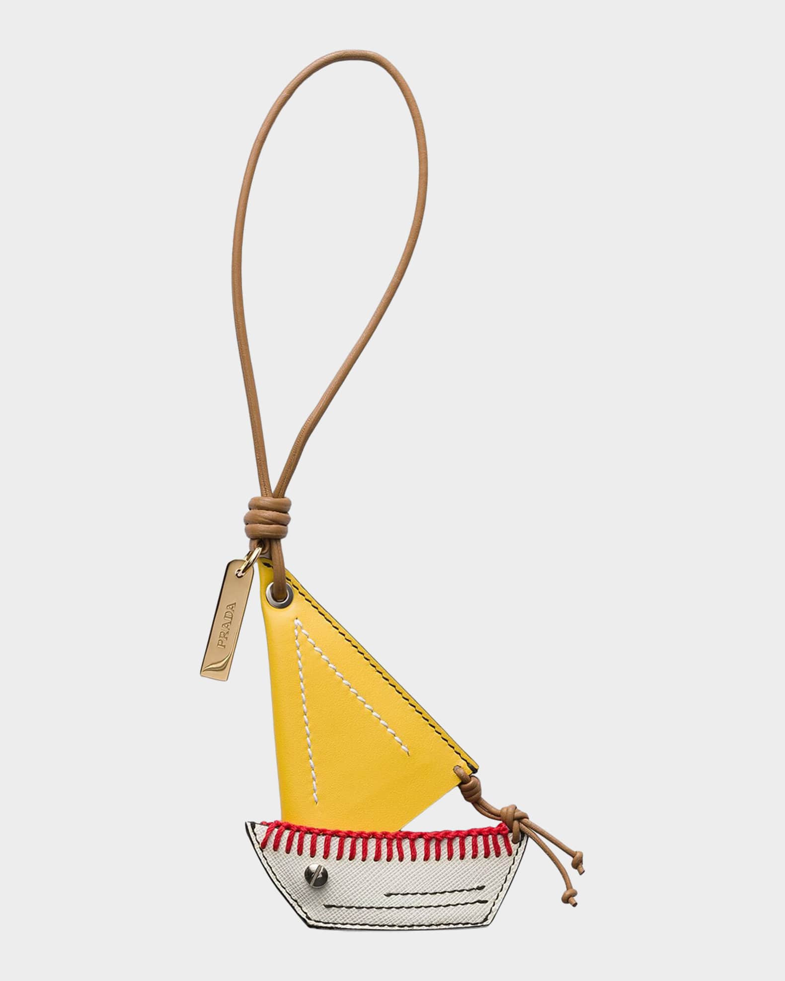 Prada Sailboat Leather Key Ring Pendant | Neiman Marcus