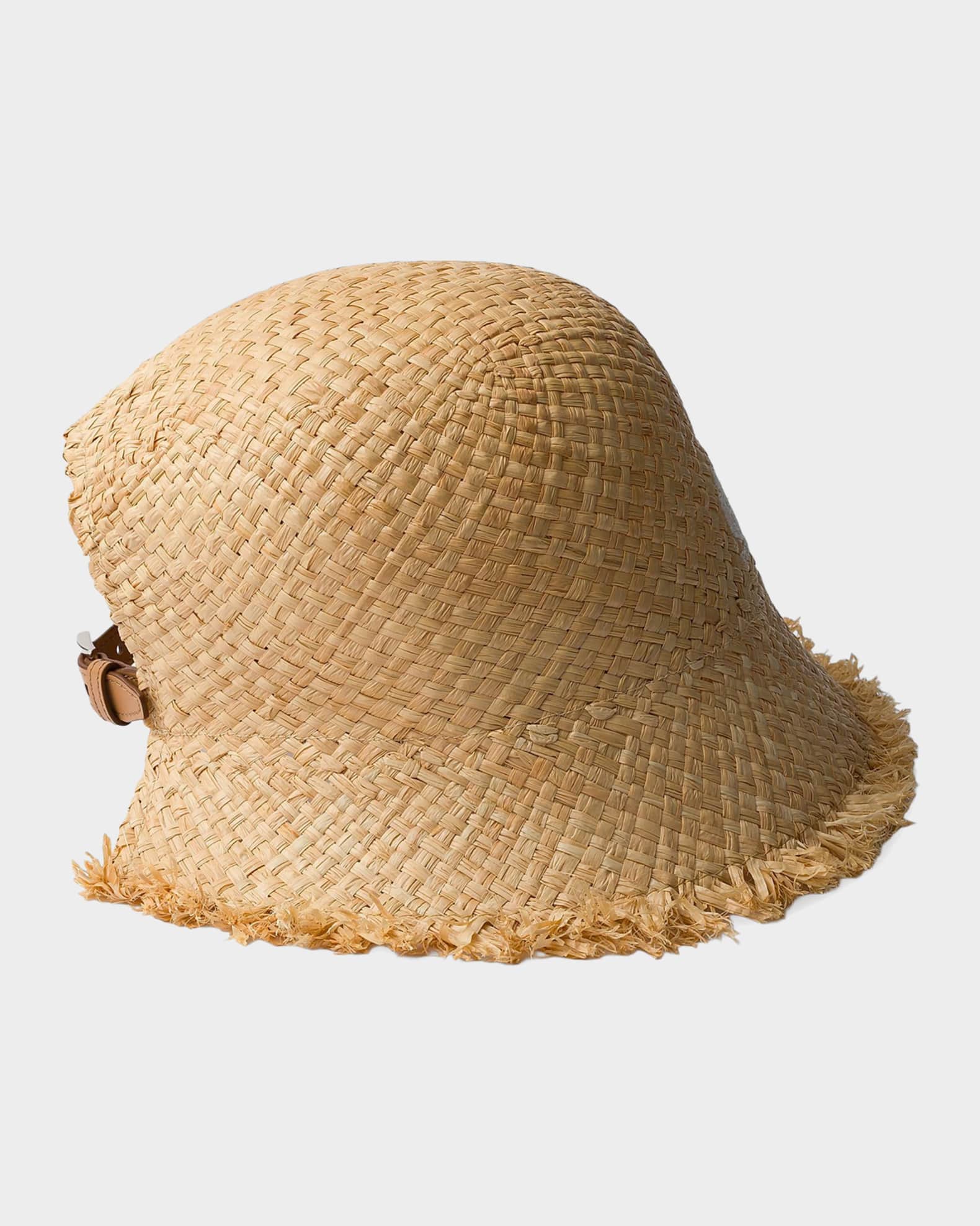 Prada Raffia Adjustable Bucket Hat | Neiman Marcus