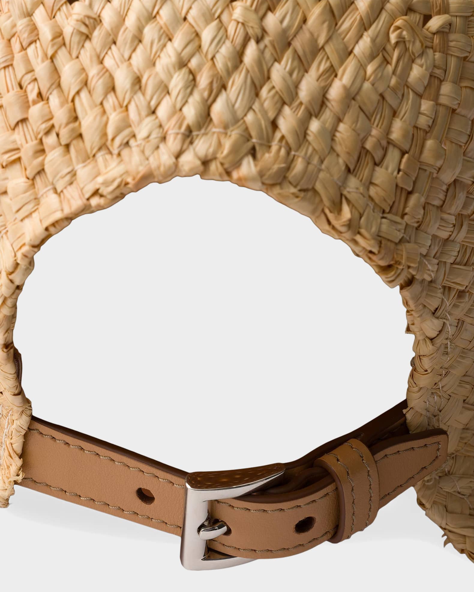 Prada Raffia Adjustable Bucket Hat | Neiman Marcus
