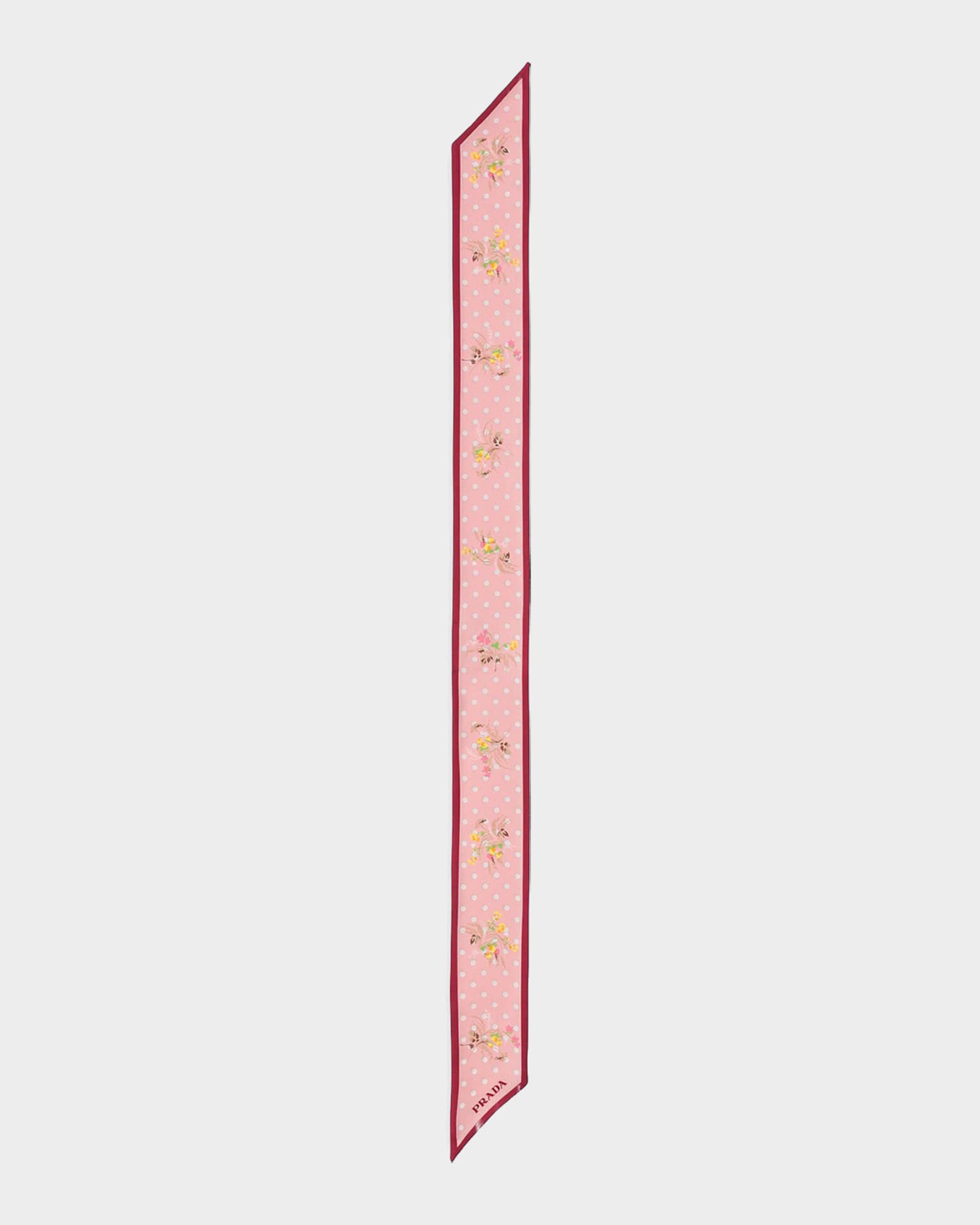 Prada Garden Dots Printed Silk Twill Skinny Scarf | Neiman Marcus