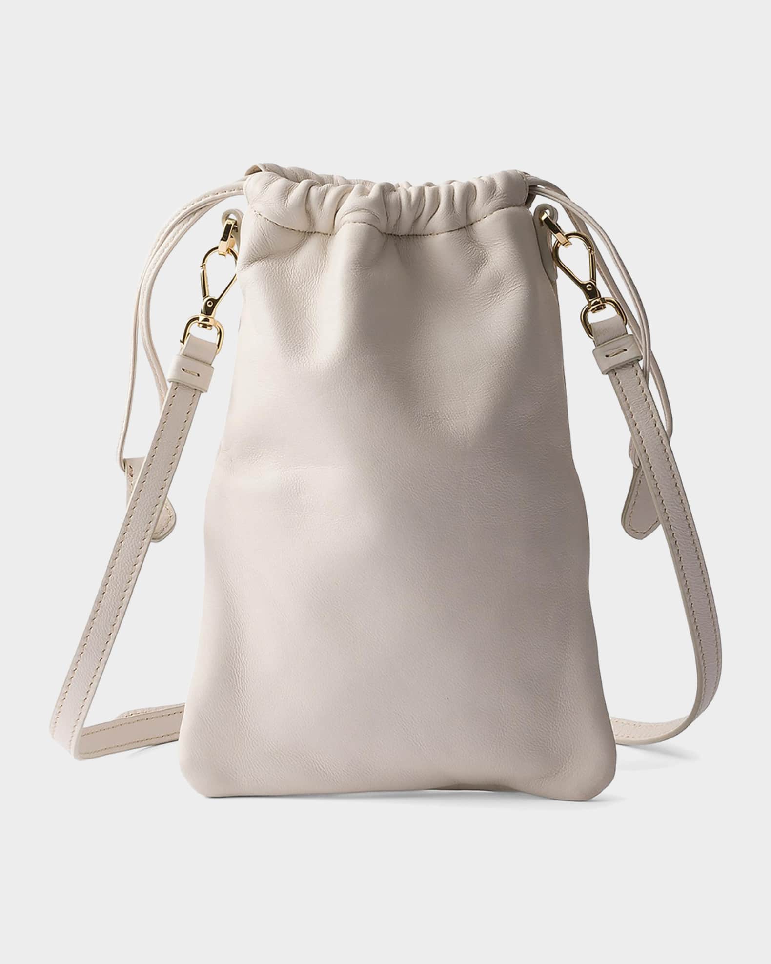 Prada Nappa Leather Drawstring Pouch | Neiman Marcus