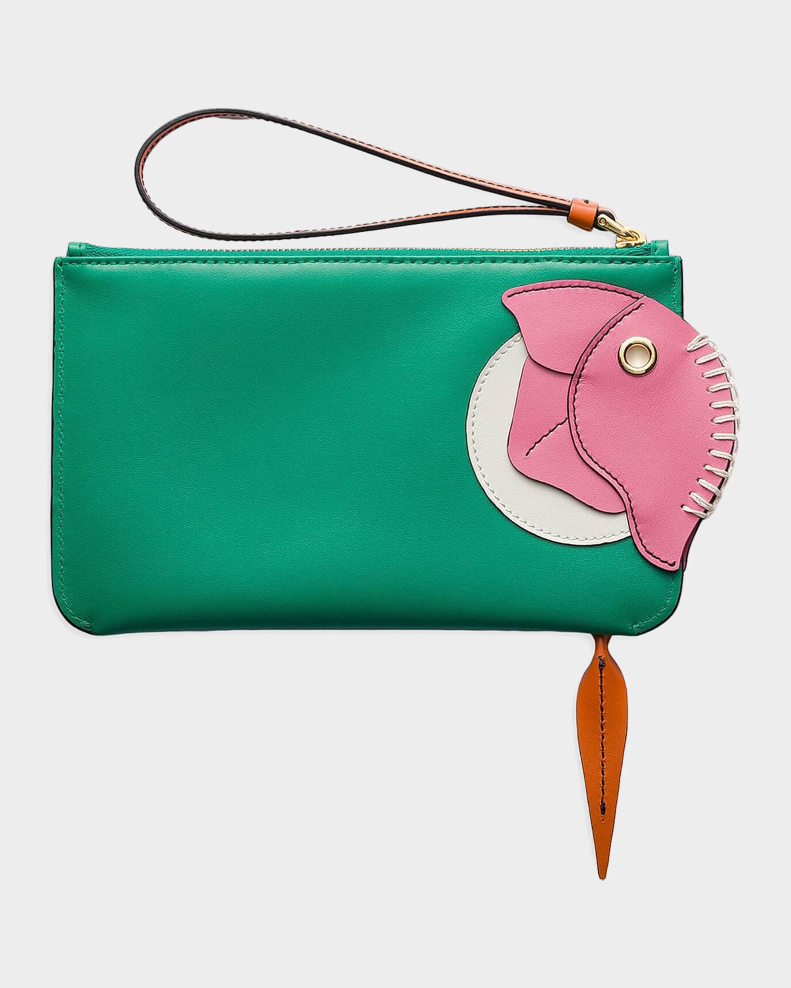 Prada Leather Zipper Pouch Wristlet Bag | Neiman Marcus