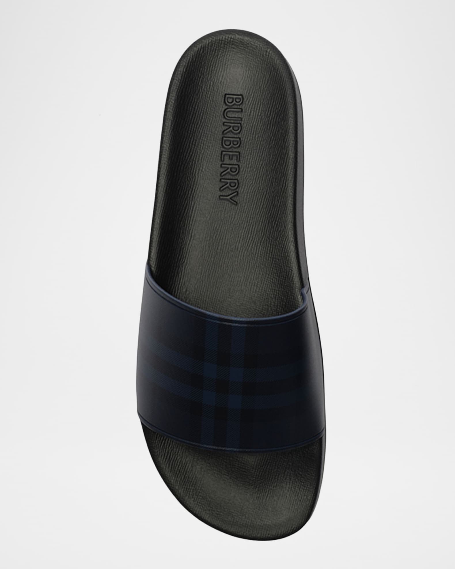 Burberry Men's Furley Check Slides | Neiman Marcus