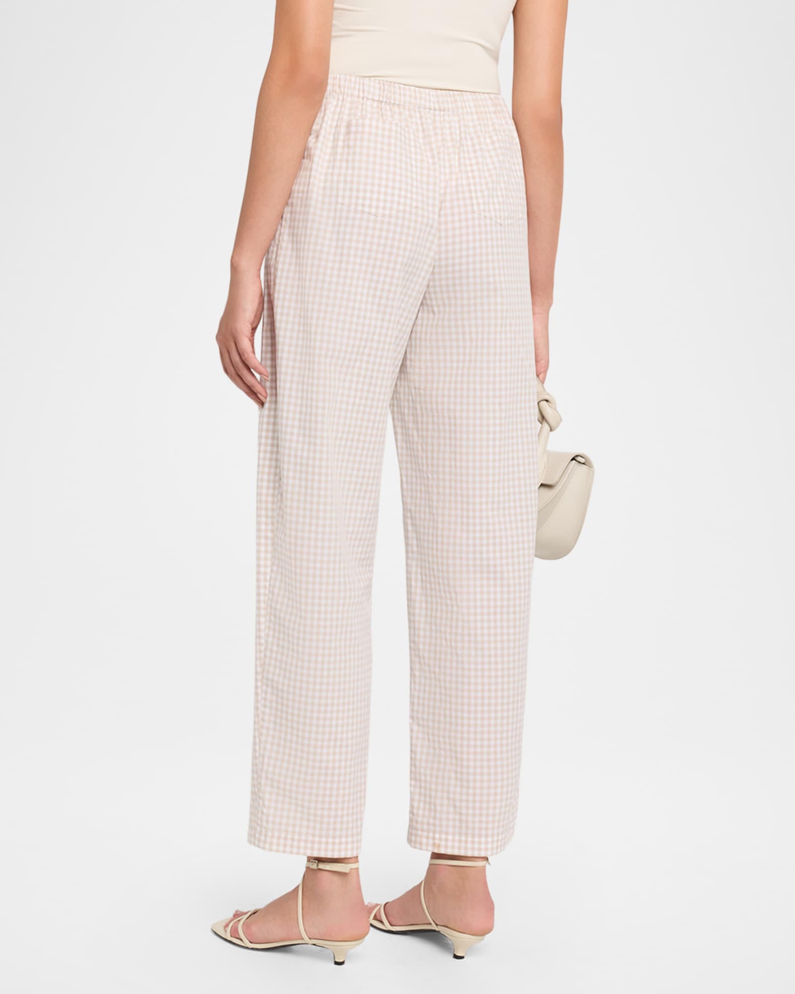 SIMKHAI Gingham Drawstring Pants | Neiman Marcus